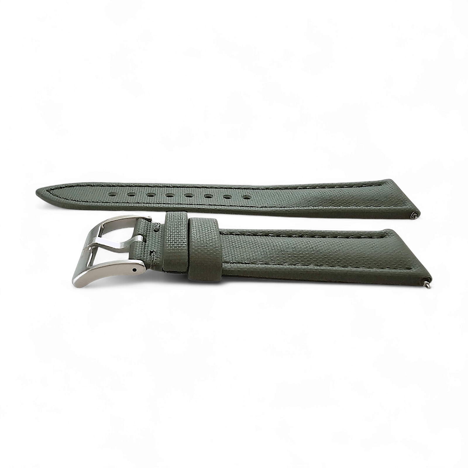 Sailcloth Watch Strap 20mm 22mm Olive Green - Wrist Envy