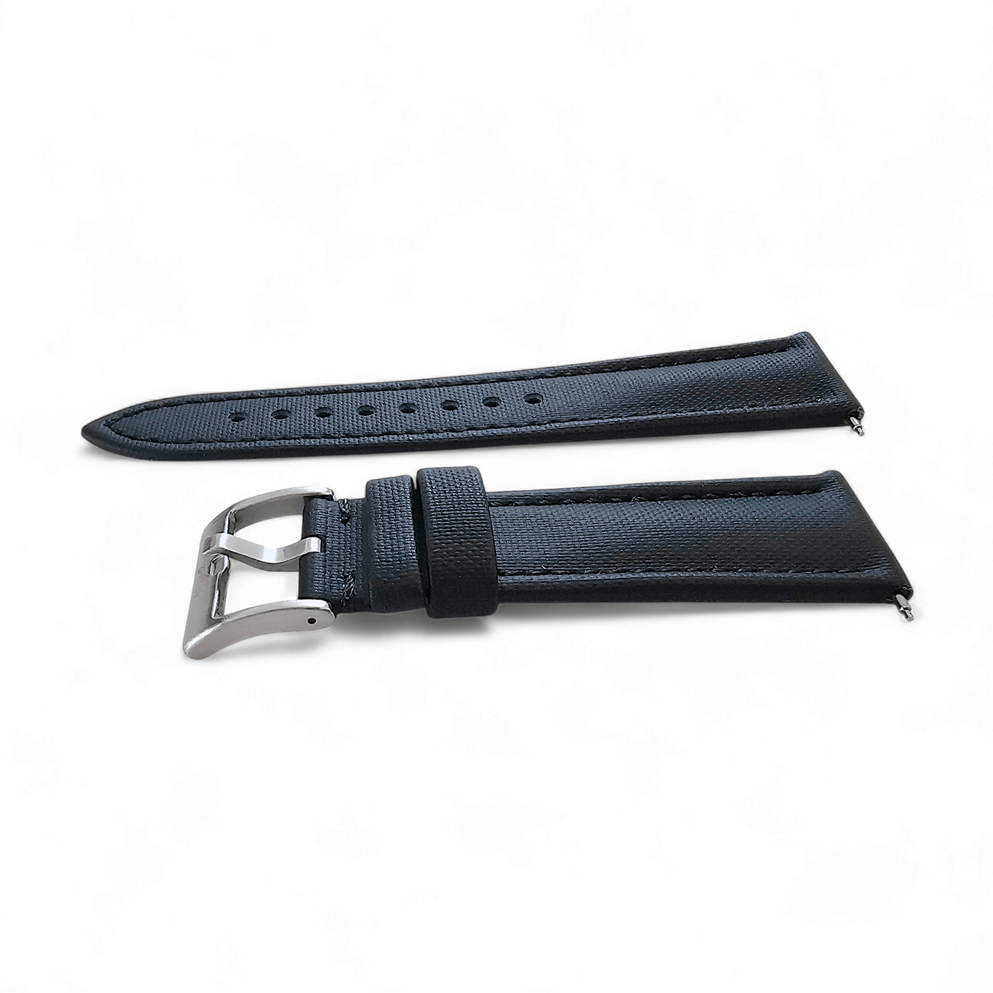 Sailcloth Watch Strap Band 20mm 22mm Black - Wrist Envy