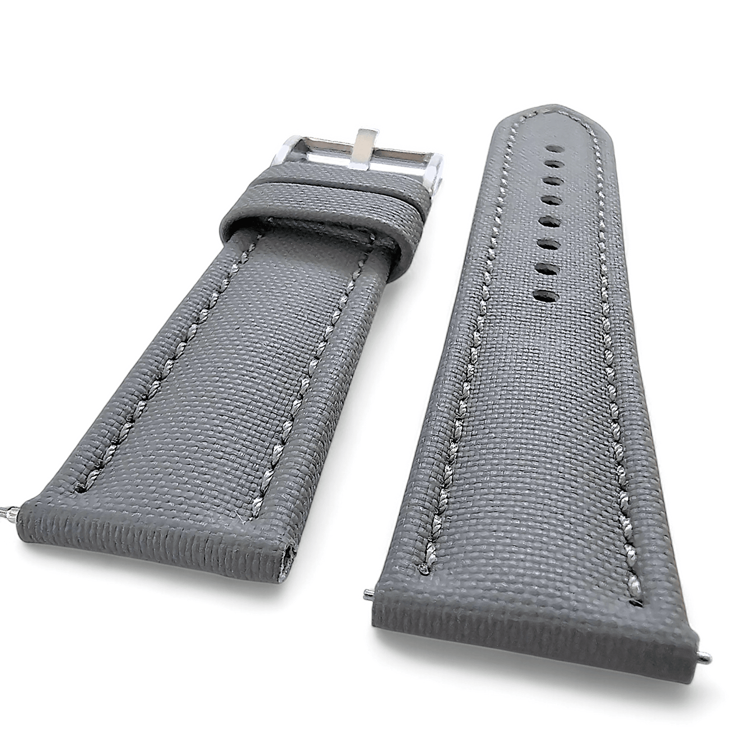 Sailcloth Watch Strap Band Premium Two Piece 20mm 22mm Navy Grey Replacement UK - Wrist Envy