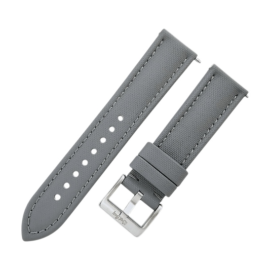 Sailcloth Watch Strap Band Premium Two Piece 20mm 22mm Navy Grey Replacement UK - Wrist Envy