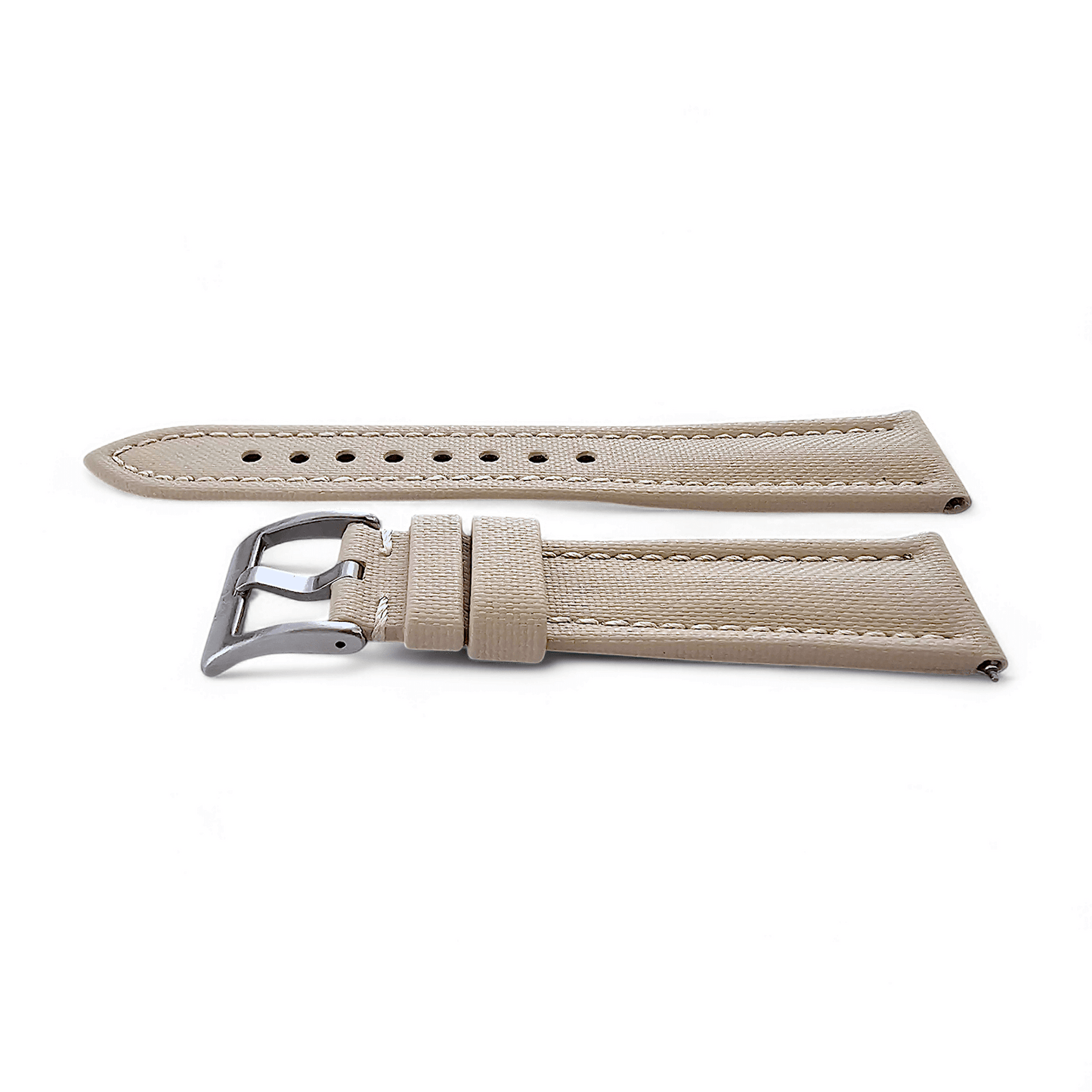 Sailcloth Watch Strap Band Two Piece 20mm 22mm Beige - Wrist Envy