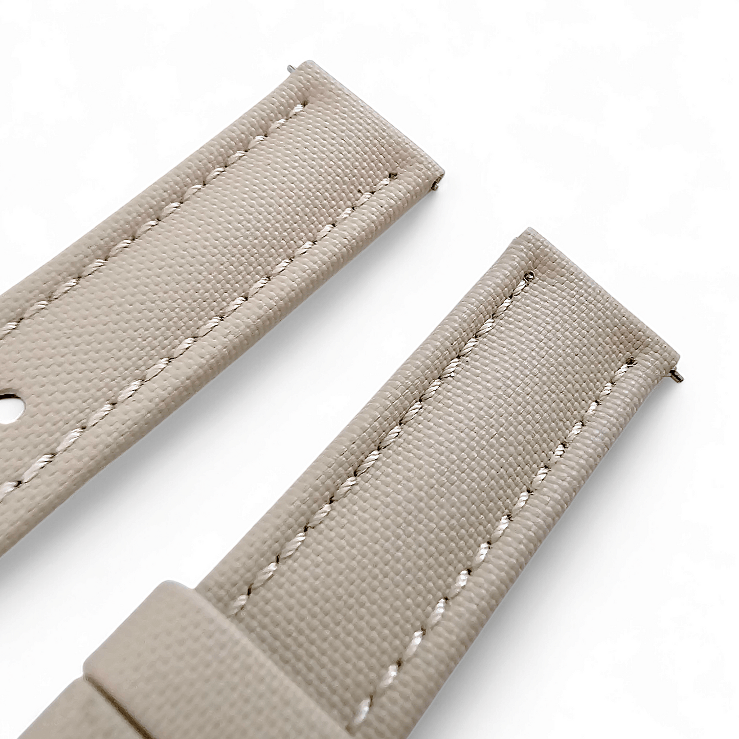 Sailcloth Watch Strap Band Two Piece 20mm 22mm Beige - Wrist Envy