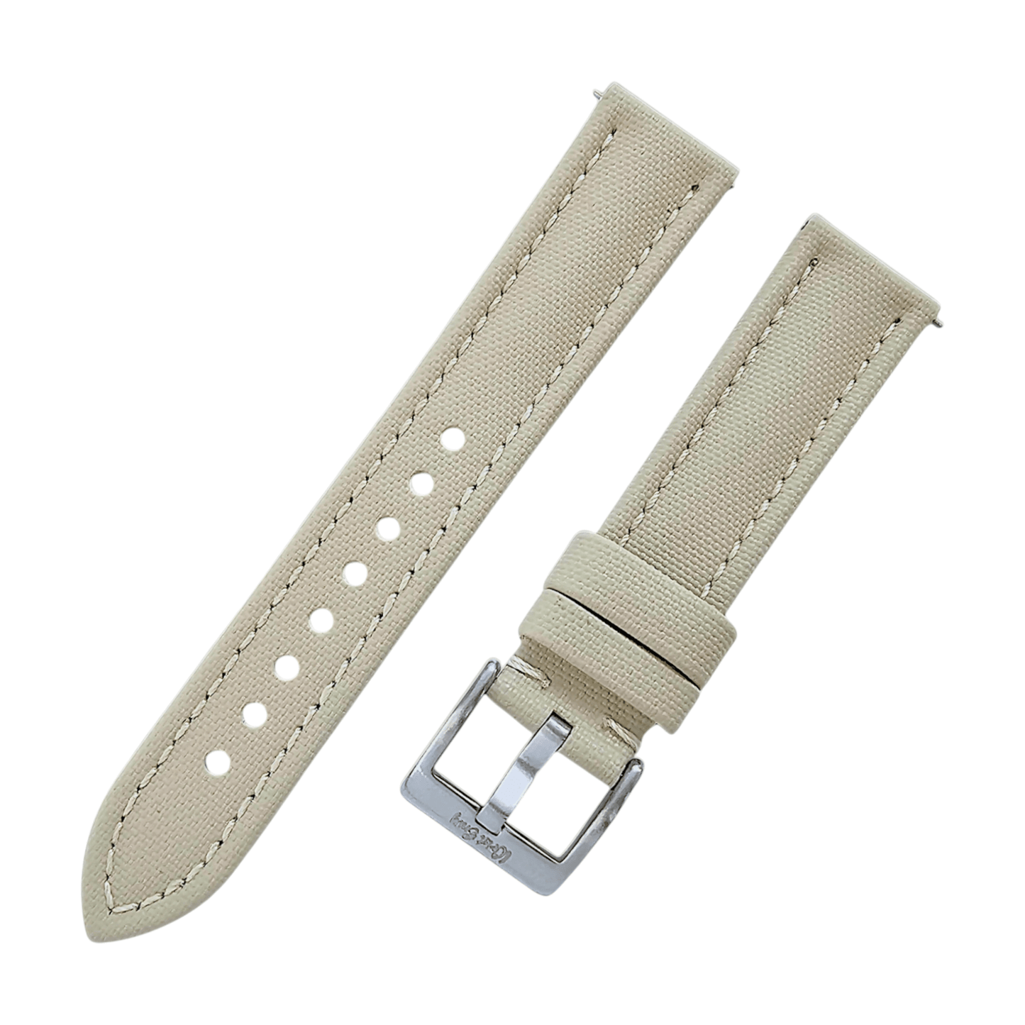 Sailcloth Watch Strap Band Two Piece 20mm 22mm Beige - Wrist Envy
