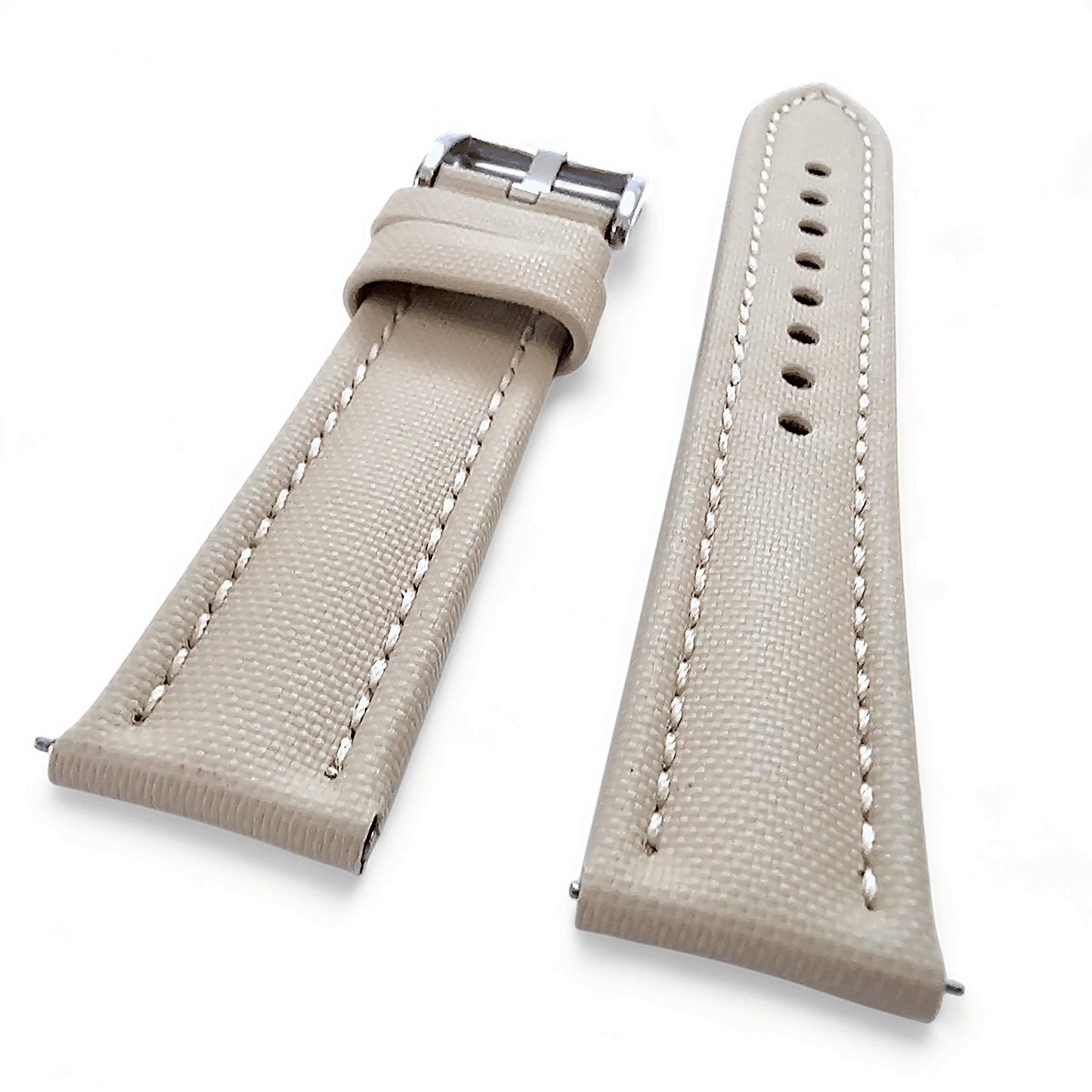 Sailcloth Watch Strap Band Two Piece 20mm 22mm Beige - Wrist Envy