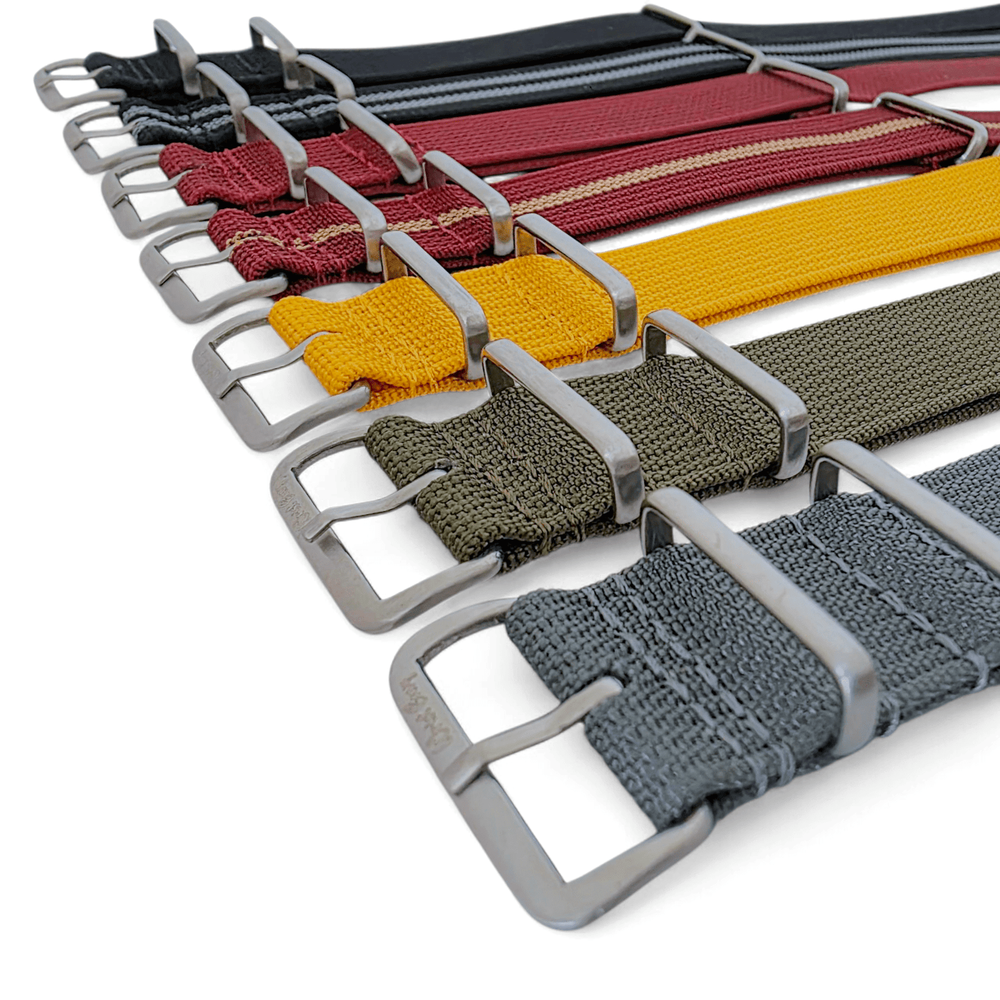 Sentinel Ribbed Nylon Watch Strap 18mm 20mm 22mm Grey - Wrist Envy