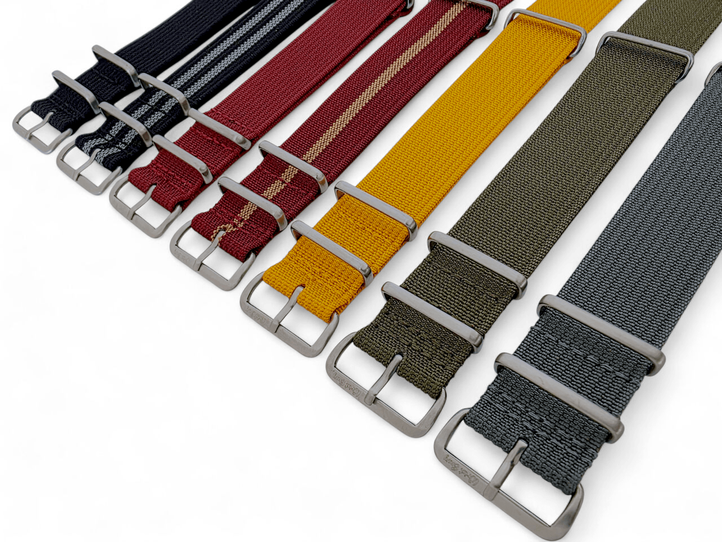 Sentinel Ribbed Nylon Watch Strap 18mm 20mm 22mm Grey - Wrist Envy