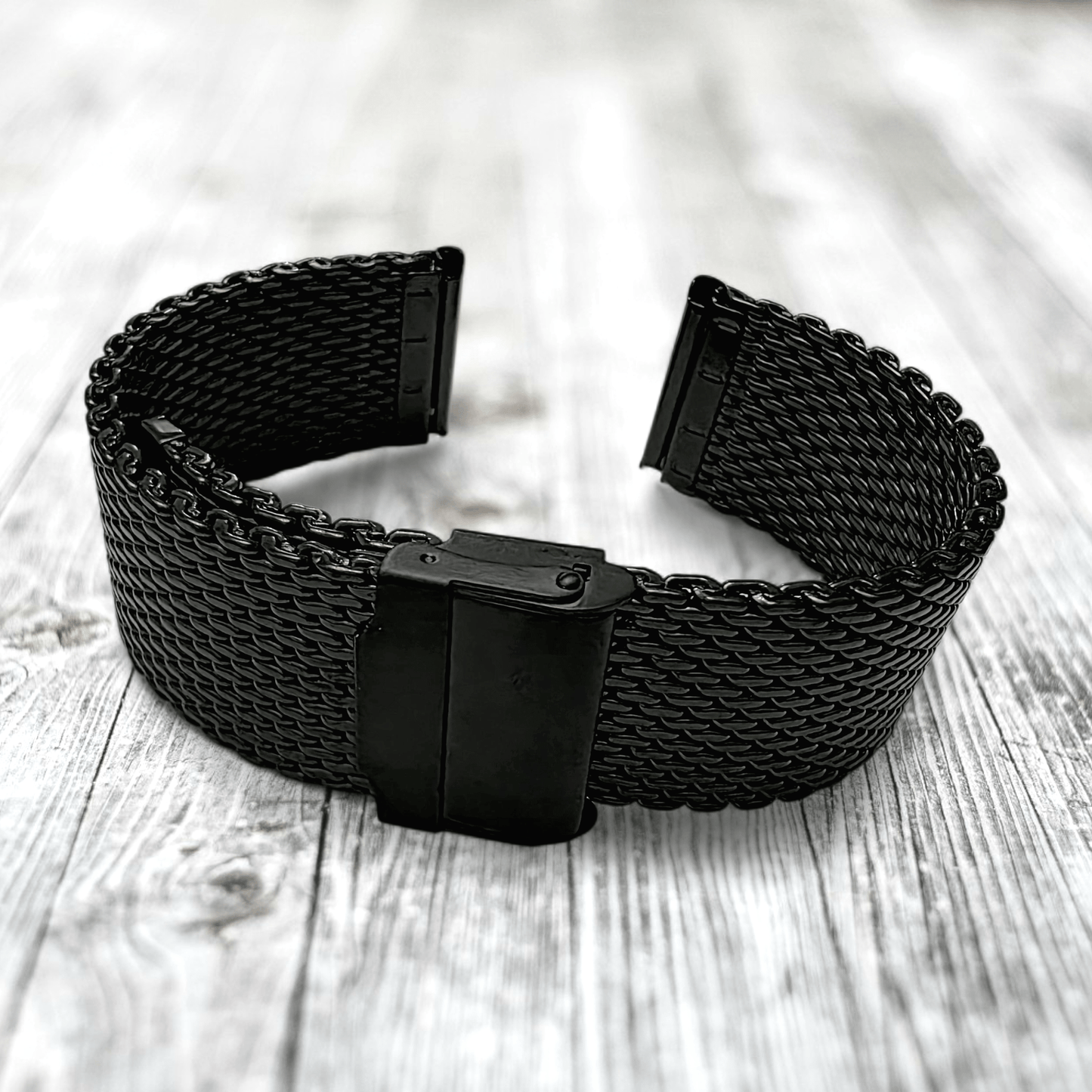 Shark Mesh Black High Quality 2.7mm Thick Milanese Watch Strap 18 20 22 mm - Wrist Envy