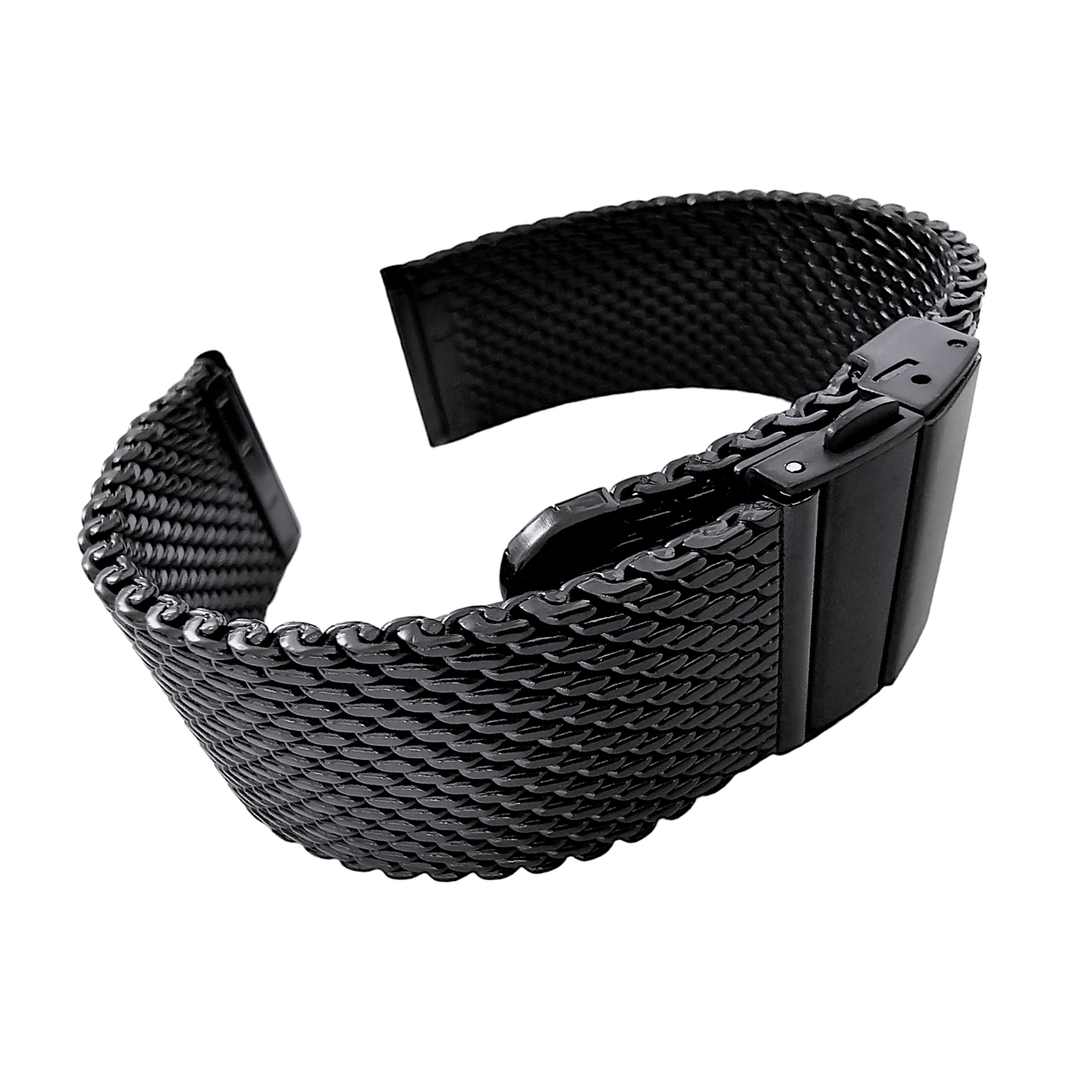 Shark Mesh Black High Quality 2.7mm Thick Milanese Watch Strap Band 18 20 22 mm - Wrist Envy