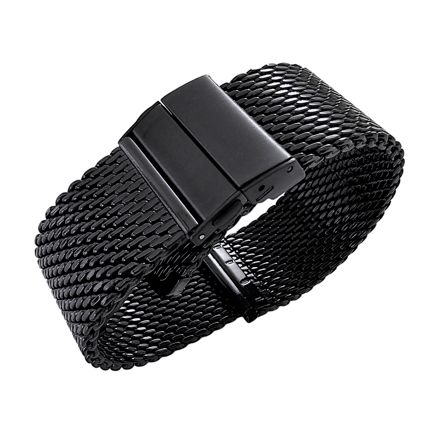 Shark Mesh Black High Quality 2.7mm Thick Milanese Watch Strap Band 18 20 22 mm - Wrist Envy