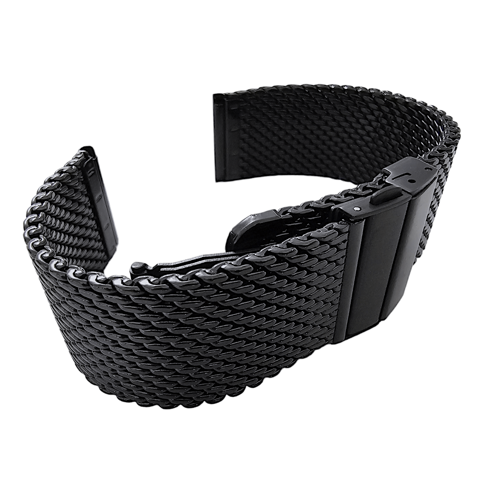 Shark Mesh Black High Quality 2.7mm Thick Milanese Watch Strap Band 18 20 22 mm - Wrist Envy