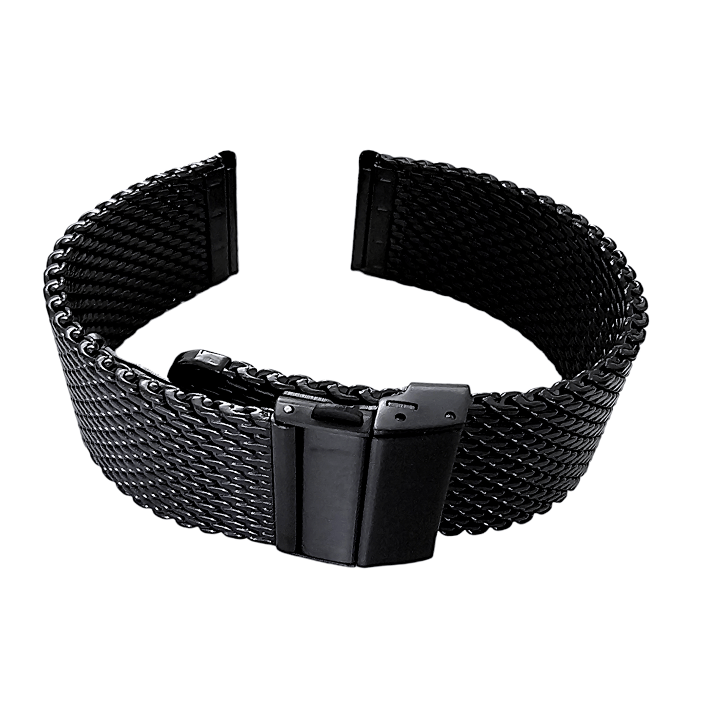 Shark Mesh Black High Quality 2.7mm Thick Milanese Watch Strap Band 18 20 22 mm - Wrist Envy