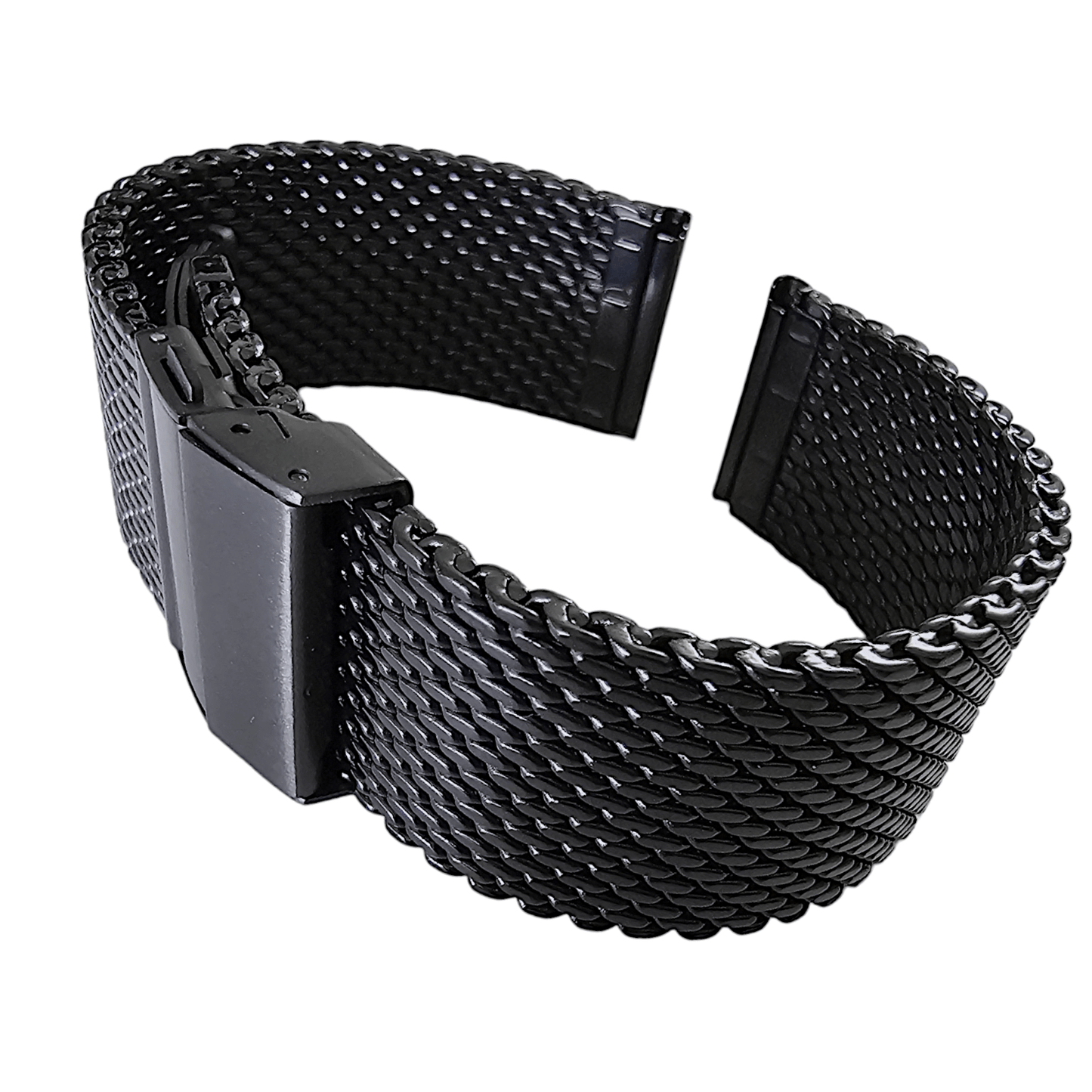 Shark Mesh Black High Quality 2.7mm Thick Milanese Watch Strap Band 18 20 22 mm - Wrist Envy