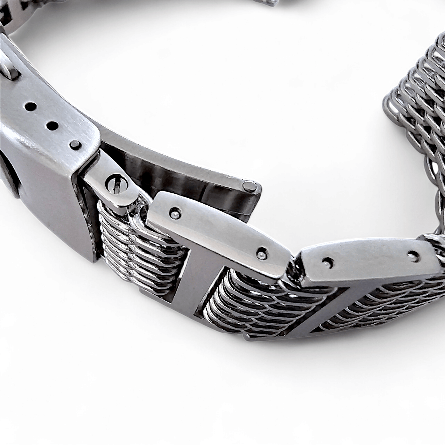 Shark Mesh Genuine H Link 4.2mm Thick Bracelet 316L Stainless Steel 20mm 22mm - Wrist Envy