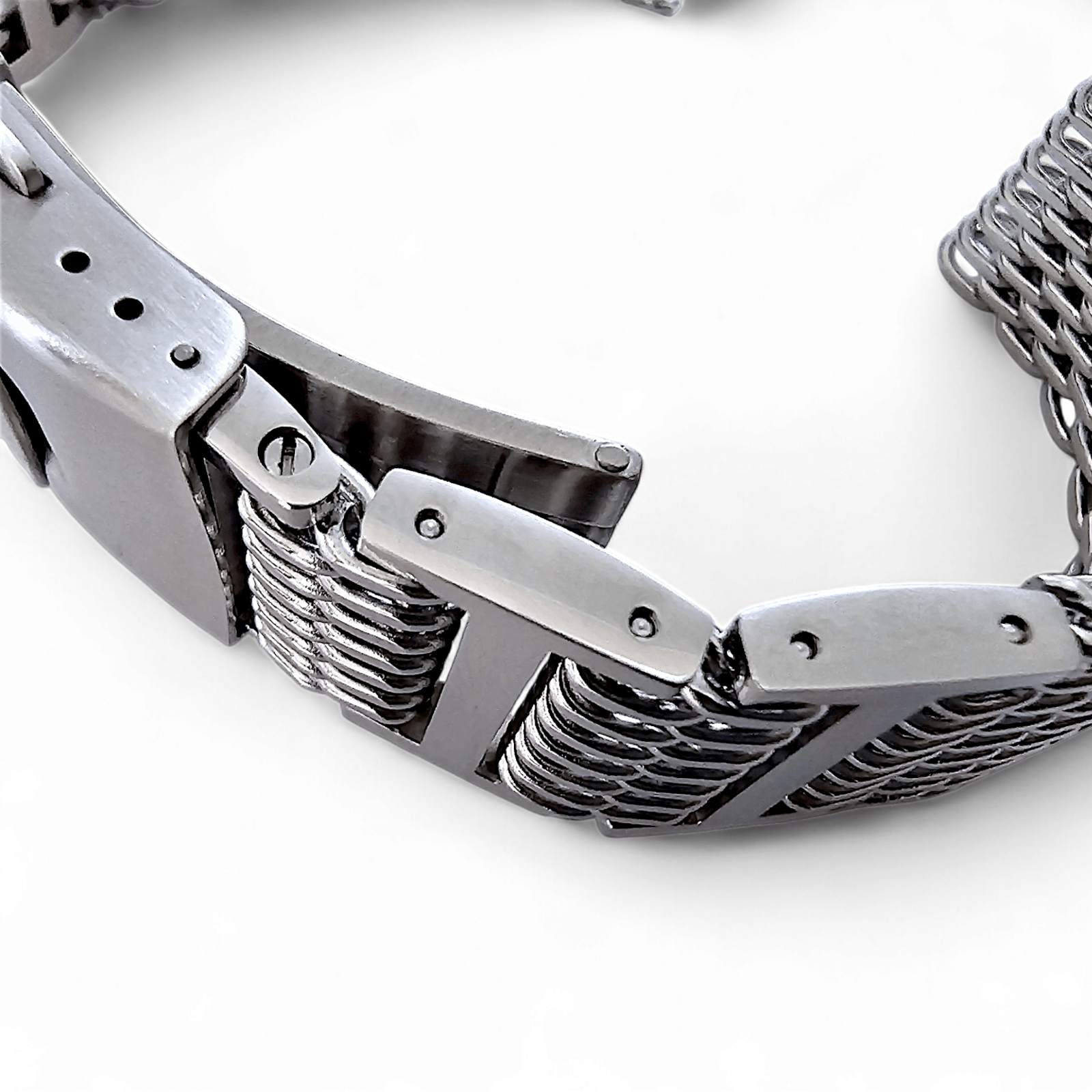 Shark Mesh Genuine H Link 4.2mm Thick Bracelet 316L Stainless Steel 20mm 22mm - Wrist Envy