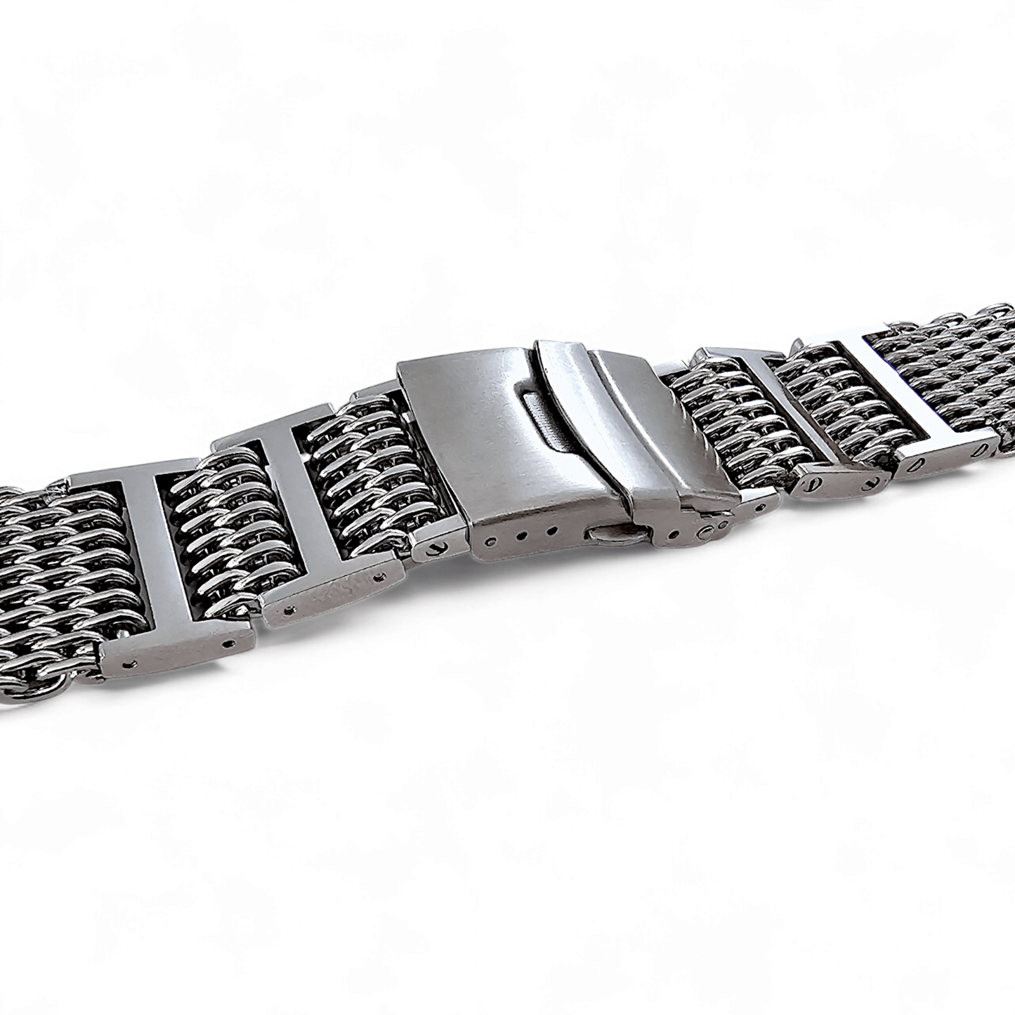 Shark Mesh Genuine H Link 4.2mm Thick Bracelet 316L Stainless Steel 20mm 22mm - Wrist Envy