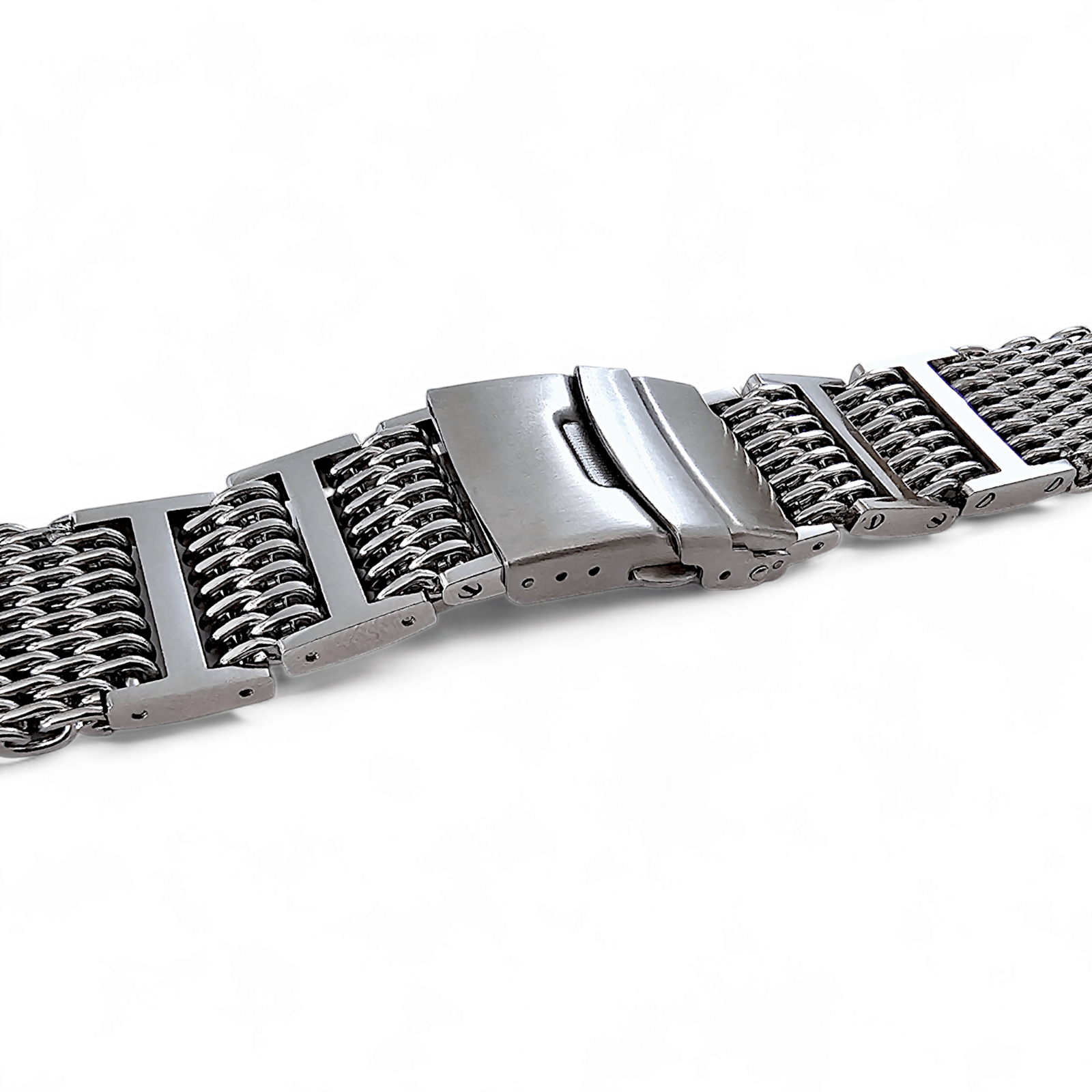 Shark Mesh Genuine H Link 4.2mm Thick Bracelet 316L Stainless Steel 20mm 22mm - Wrist Envy