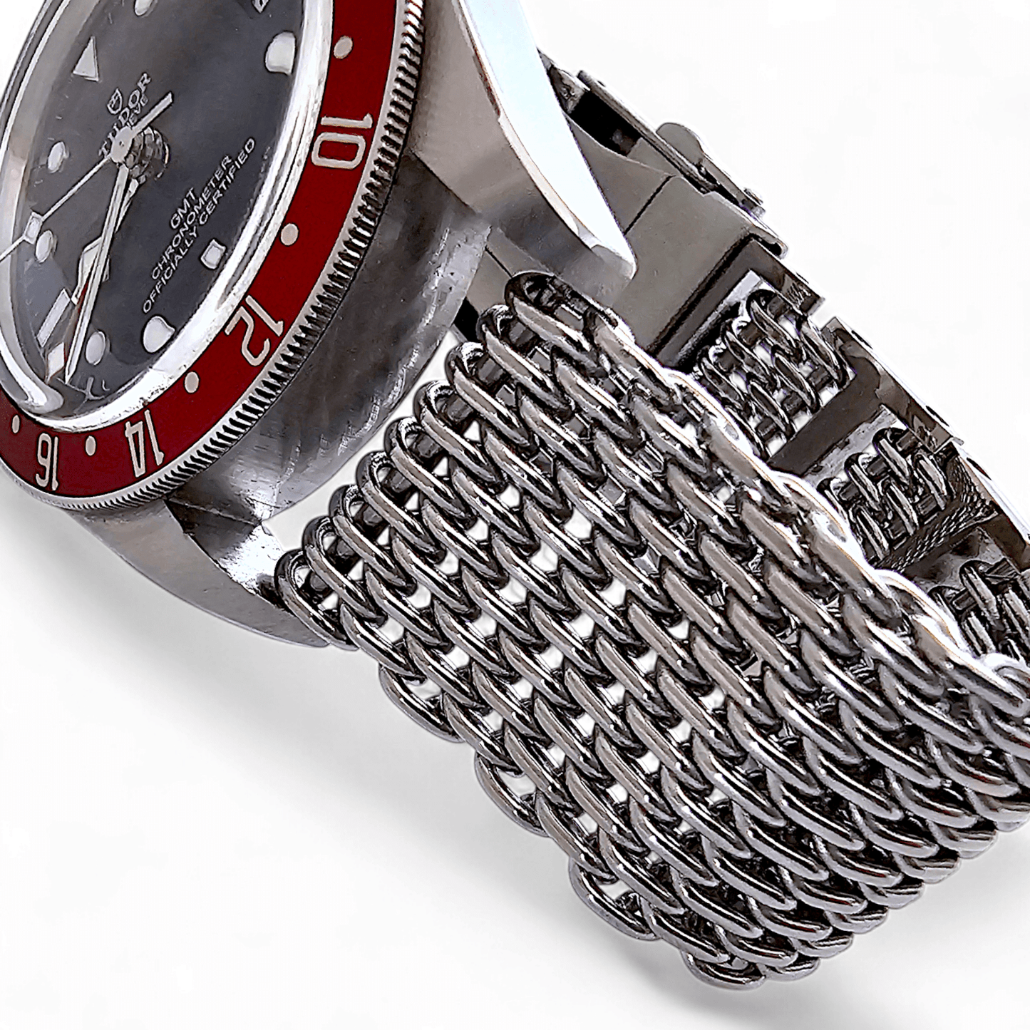 Shark Mesh Genuine H Link 4.2mm Thick Bracelet 316L Stainless Steel 20mm 22mm - Wrist Envy