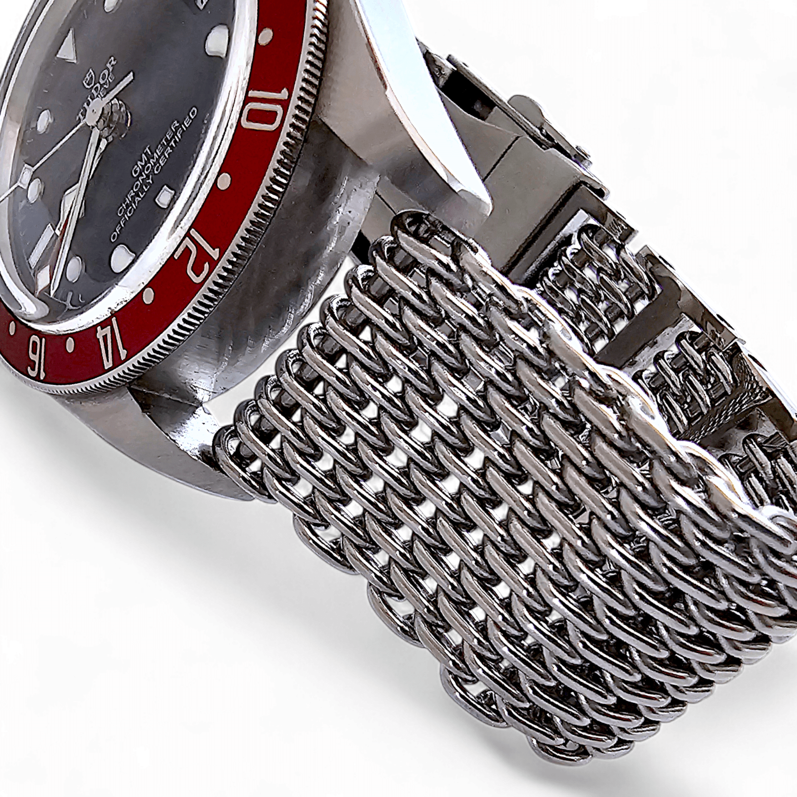 Shark Mesh Genuine H Link 4.2mm Thick Bracelet 316L Stainless Steel 20mm 22mm - Wrist Envy
