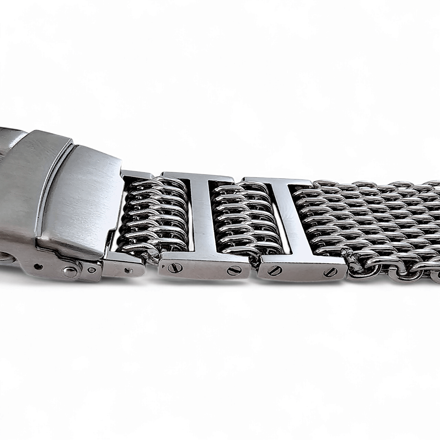 Shark Mesh Genuine H Link 4.2mm Thick Bracelet 316L Stainless Steel 20mm 22mm - Wrist Envy