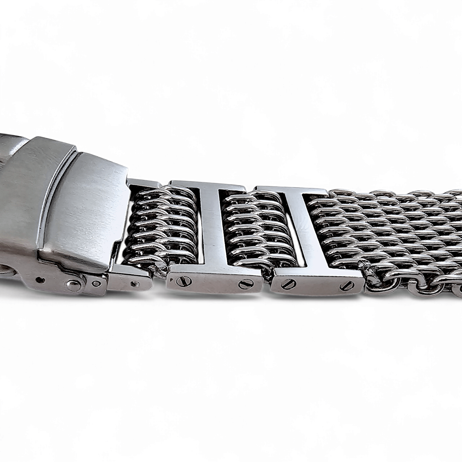 Shark Mesh Genuine H Link 4.2mm Thick Bracelet 316L Stainless Steel 20mm 22mm - Wrist Envy