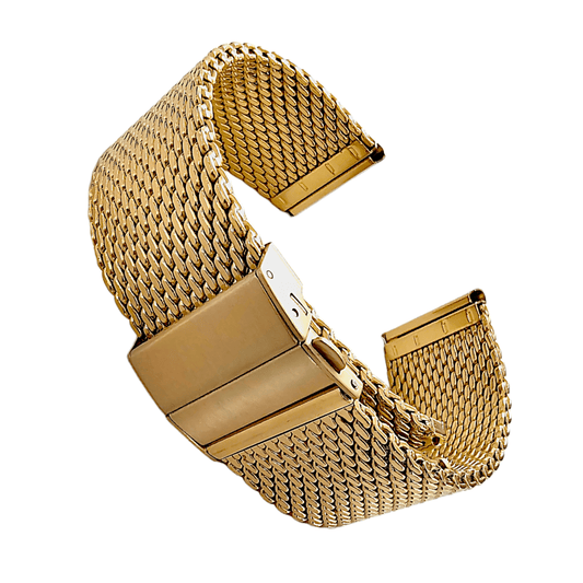 Shark Mesh High Quality 2.7mm Thick Milanese Watch Strap Band Gold 18 20 22 mm - Wrist Envy