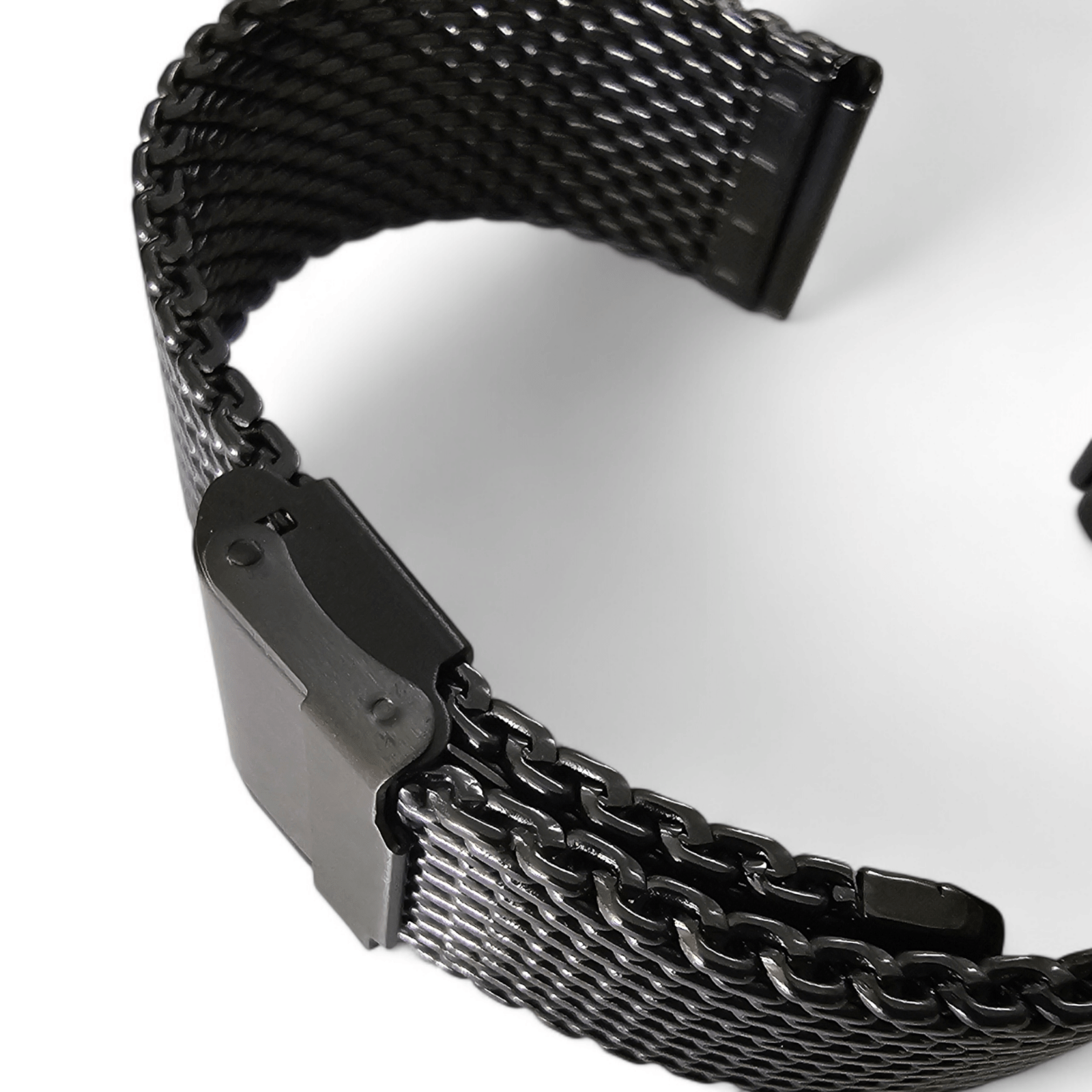 Shark Mesh High Quality 2.7mm Thick Watch Strap 20mm Black PVD - Wrist Envy