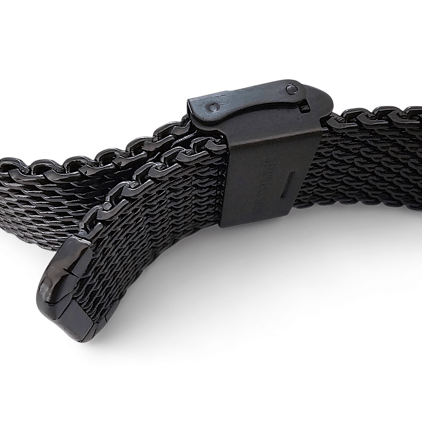 Shark Mesh High Quality 2.7mm Thick Watch Strap 20mm Black PVD - Wrist Envy