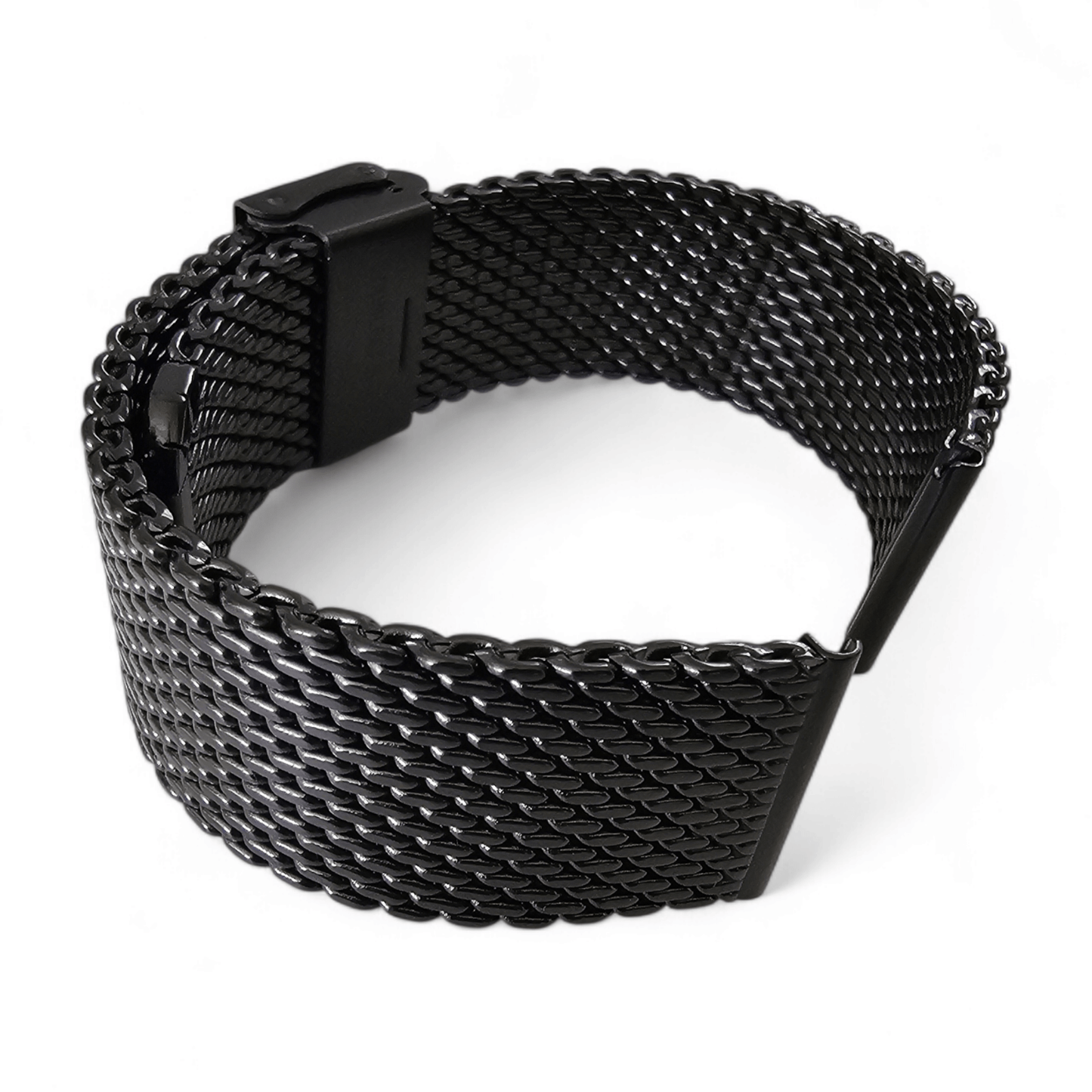 Shark Mesh High Quality 2.7mm Thick Watch Strap 20mm Black PVD - Wrist Envy