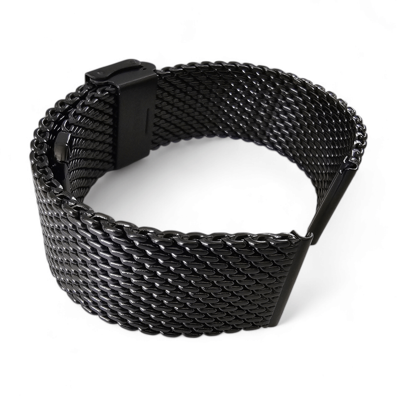 Shark Mesh High Quality 2.7mm Thick Watch Strap 20mm Black PVD - Wrist Envy