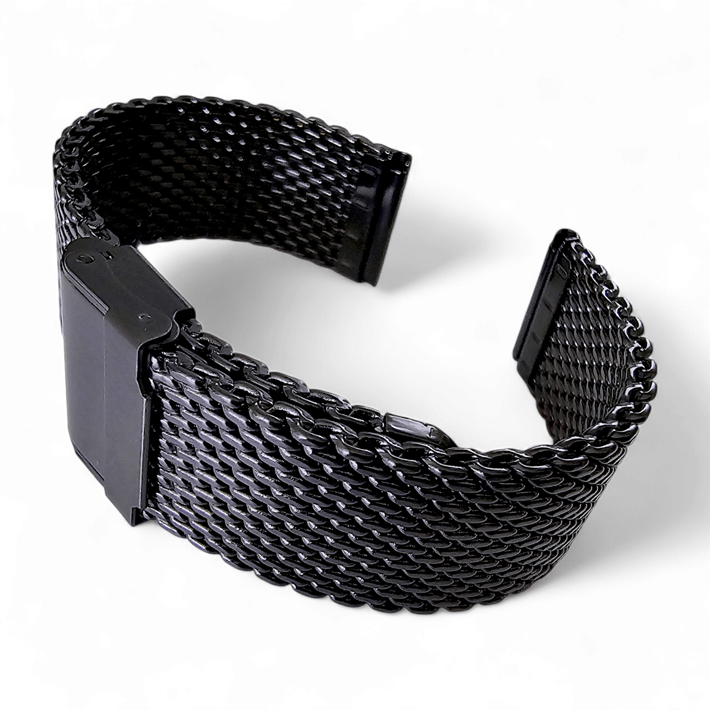 Shark Mesh High Quality 2.7mm Thick Watch Strap 20mm Black PVD - Wrist Envy