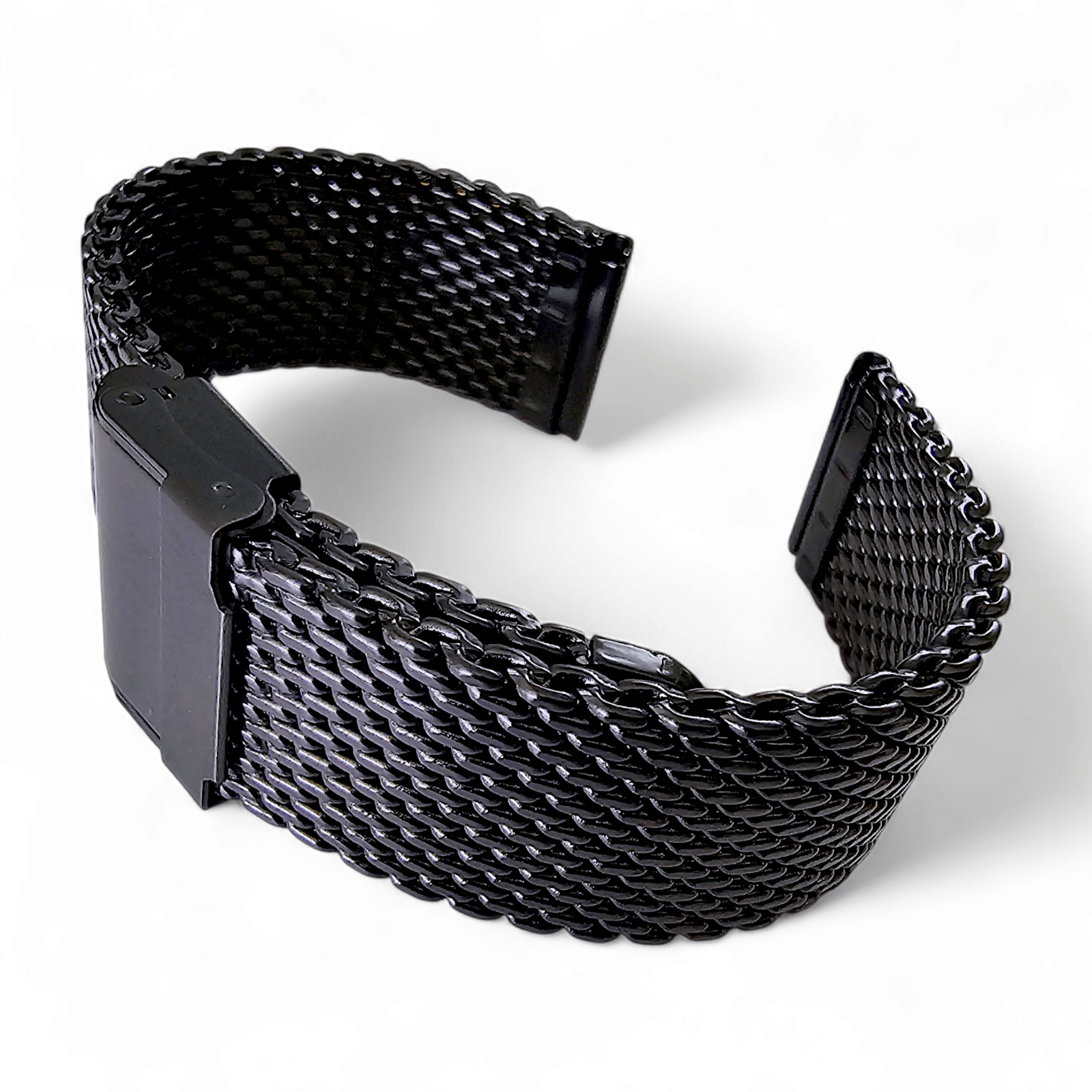 Shark Mesh High Quality 2.7mm Thick Watch Strap 20mm Black PVD - Wrist Envy