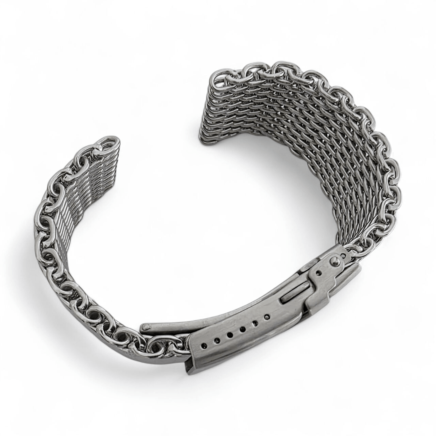 Shark Mesh Watch Bracelet XL Wrists Only 316L Stainless Steel Strap 20mm 22mm - Wrist Envy