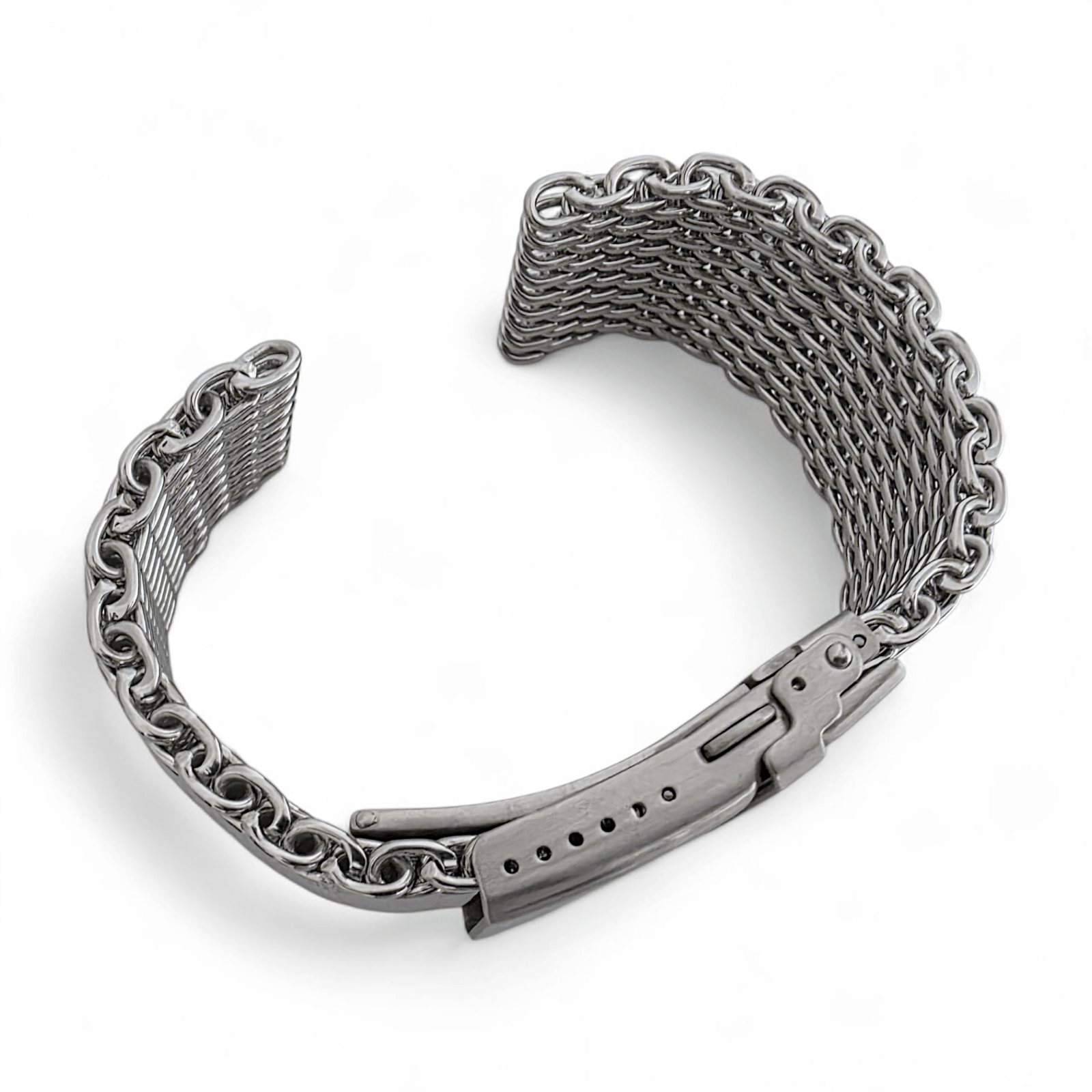 Shark Mesh Watch Bracelet XL Wrists Only 316L Stainless Steel Strap 20mm 22mm - Wrist Envy