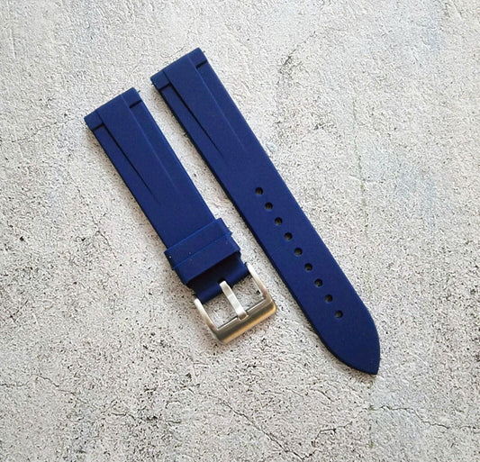 Silicone Rubber Watch Strap Band 22mm Blue - Wrist Envy