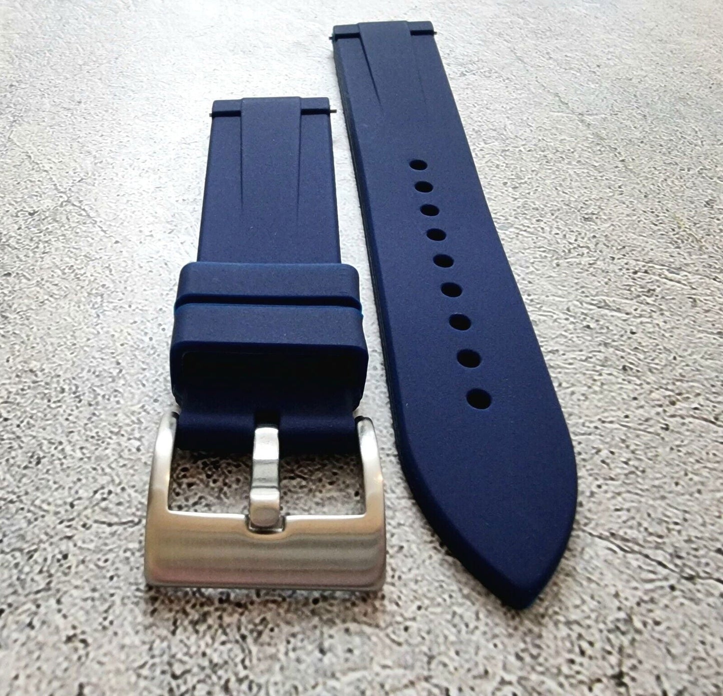 Silicone Rubber Watch Strap Band 22mm Blue - Wrist Envy