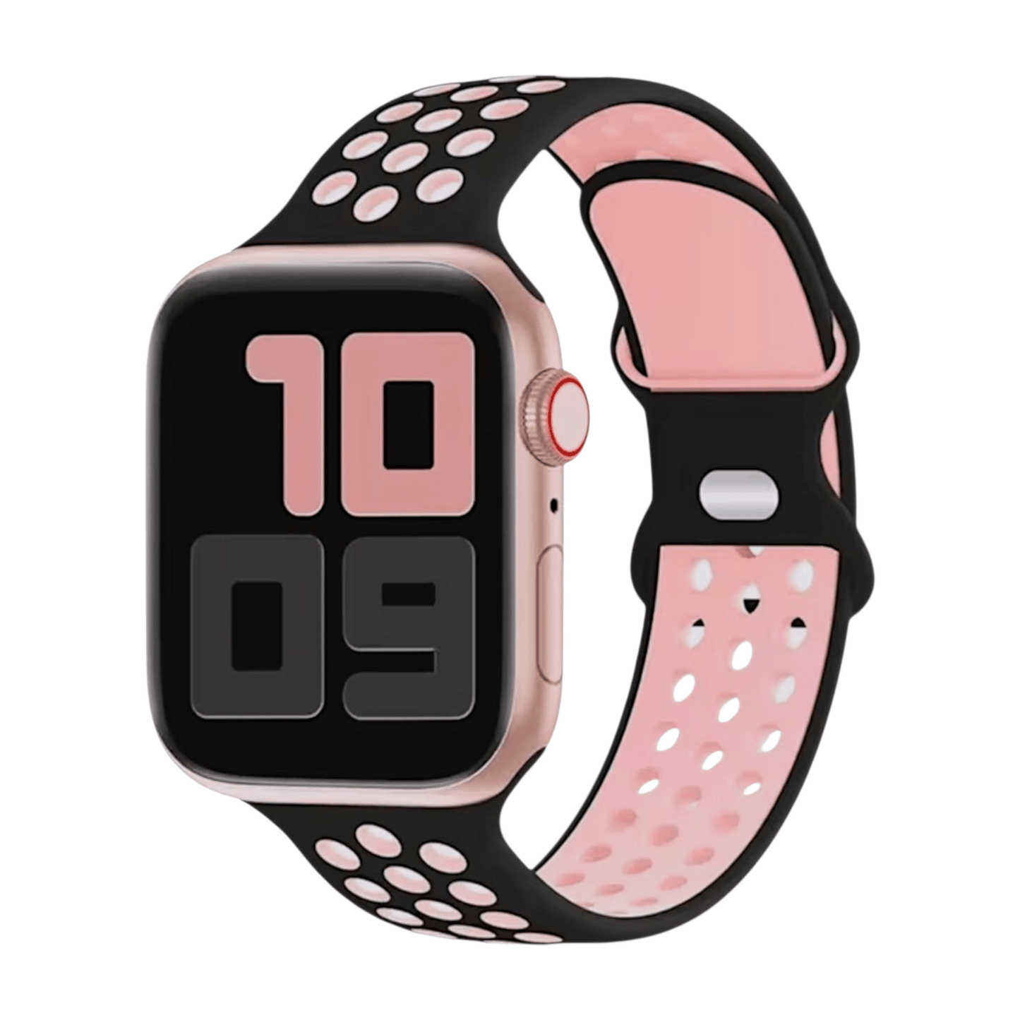 Silicone Sports Band For Apple Watch Black Pink - Wrist Envy