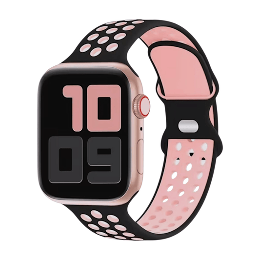 Silicone Sports Band For Apple Watch Black Pink - Wrist Envy