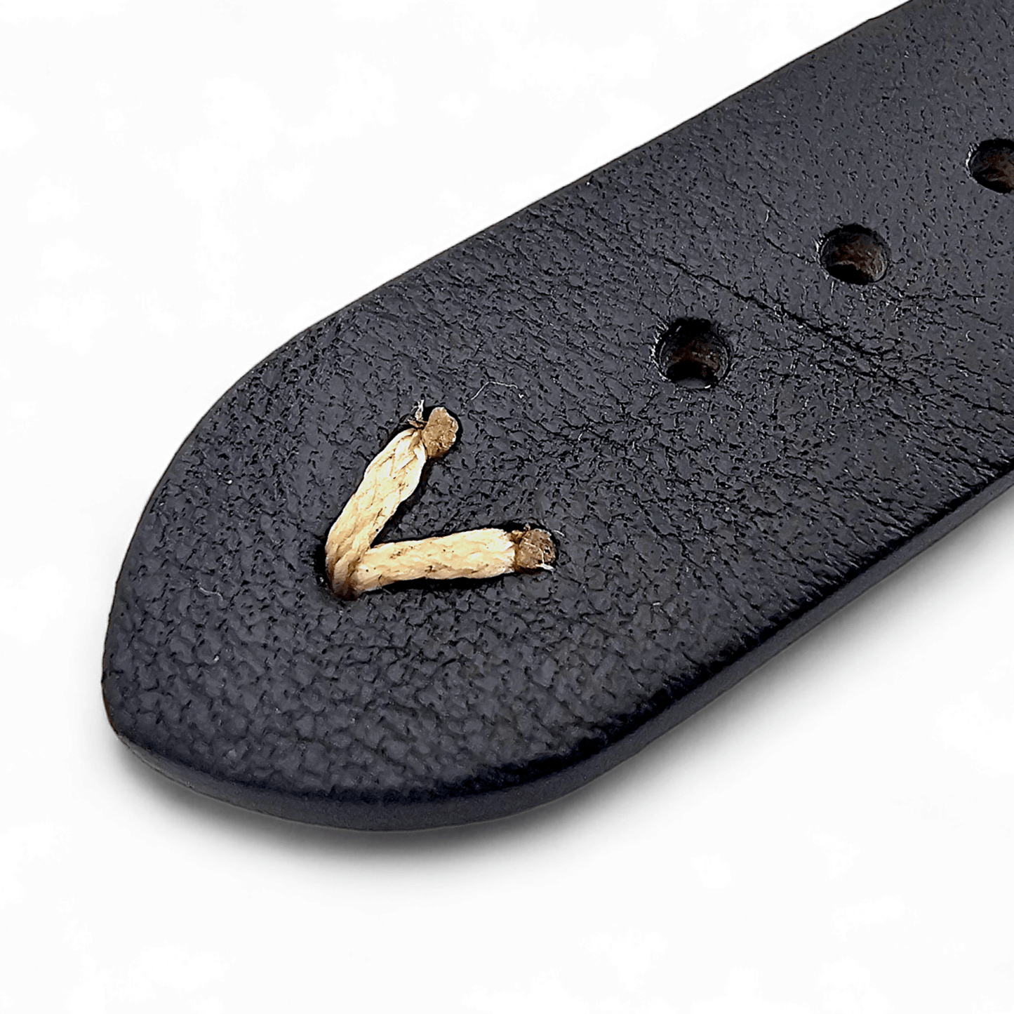 Simple Handmade Italian Leather Watch Strap Black Mens 20mm 22mm - Wrist Envy