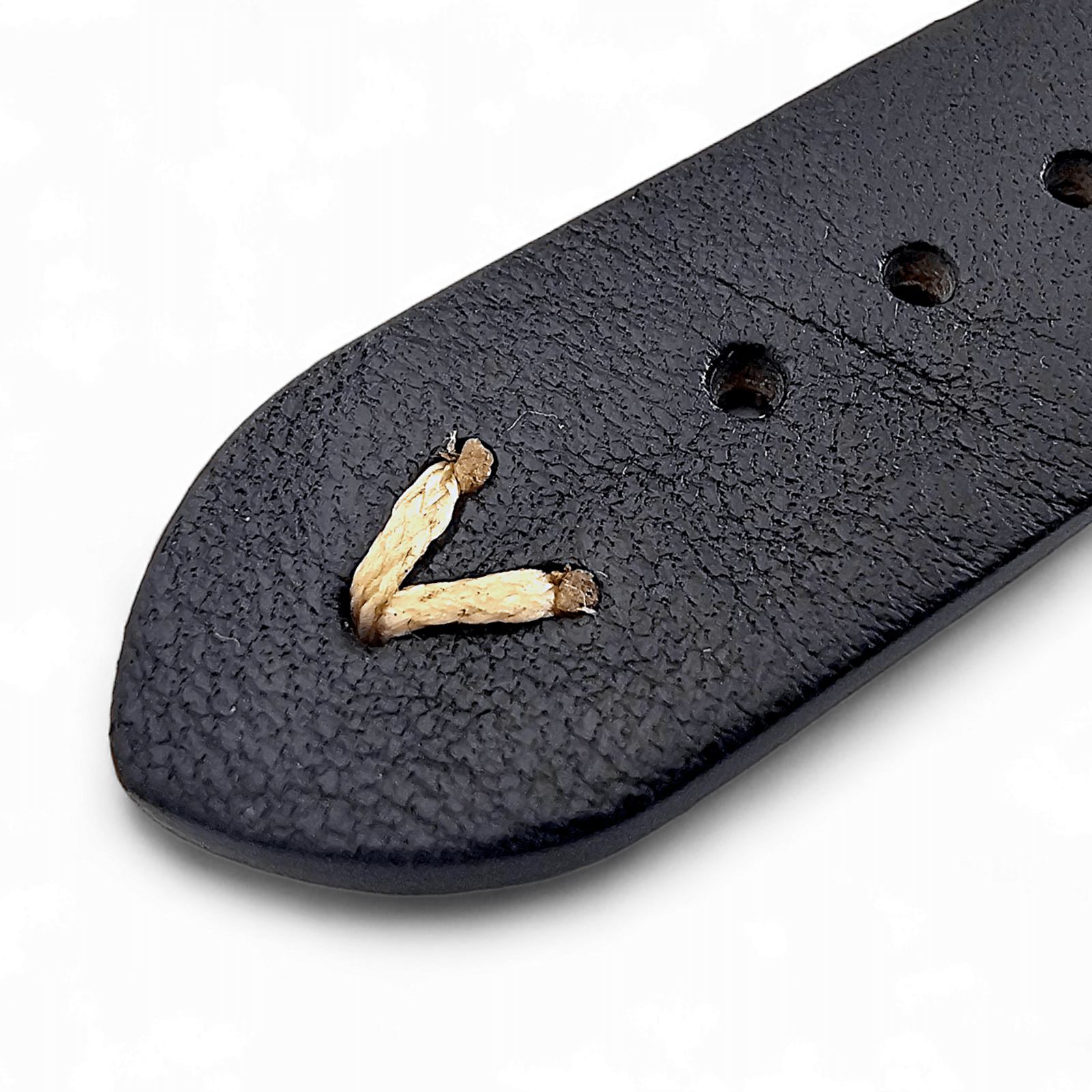 Simple Handmade Italian Leather Watch Strap Black Mens 20mm 22mm - Wrist Envy