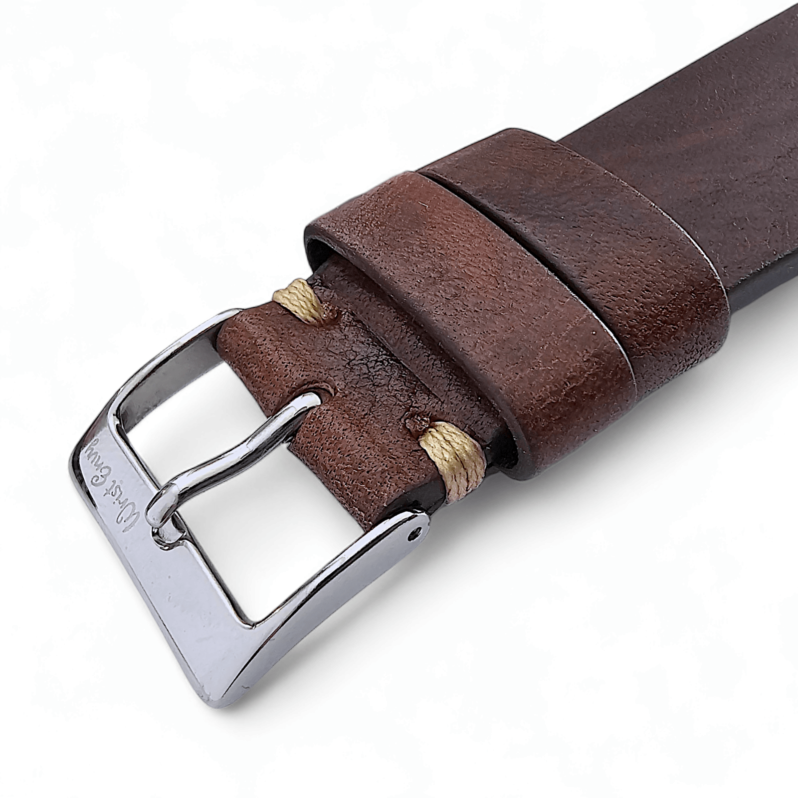 Simple Handmade Italian Leather Watch Strap Dark Brown 20mm 22mm - Wrist Envy
