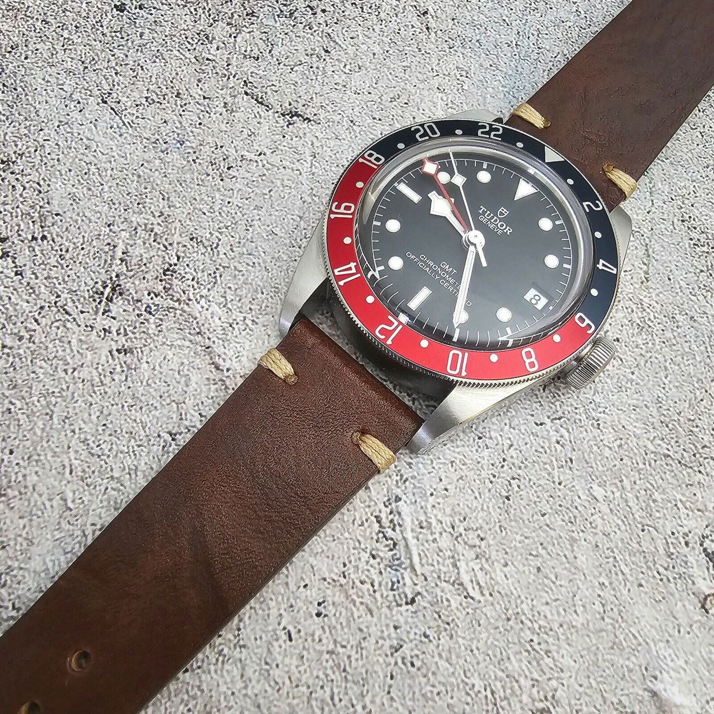 Simple Handmade Italian Leather Watch Strap Dark Brown 20mm 22mm - Wrist Envy