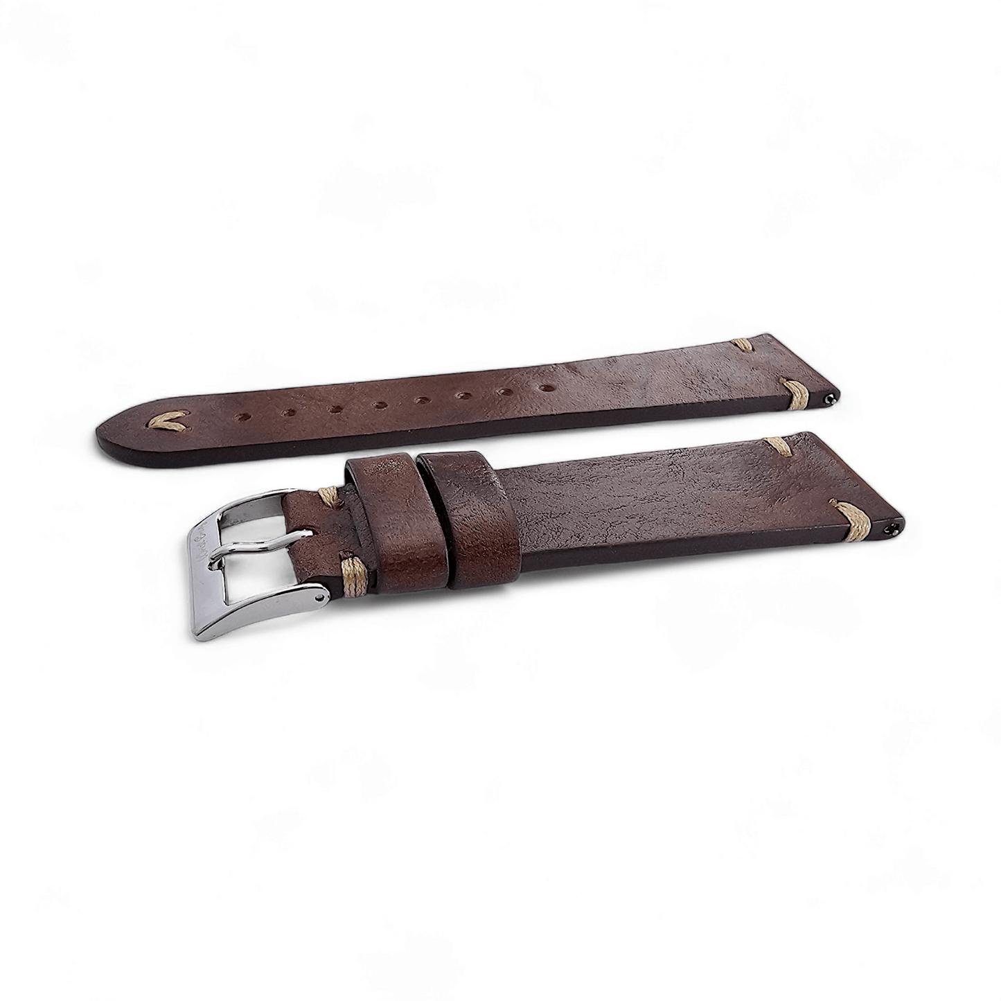 Simple Handmade Italian Leather Watch Strap Dark Brown 20mm 22mm - Wrist Envy