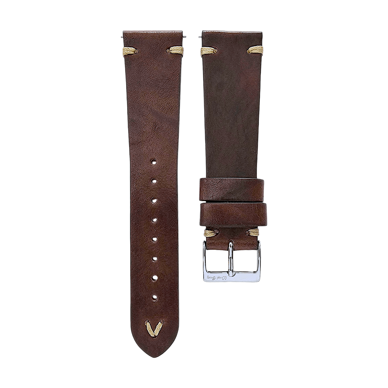 Simple Handmade Italian Leather Watch Strap Dark Brown 20mm 22mm - Wrist Envy