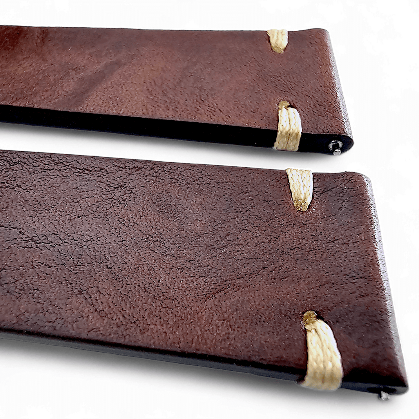 Simple Handmade Italian Leather Watch Strap Dark Brown 20mm 22mm - Wrist Envy