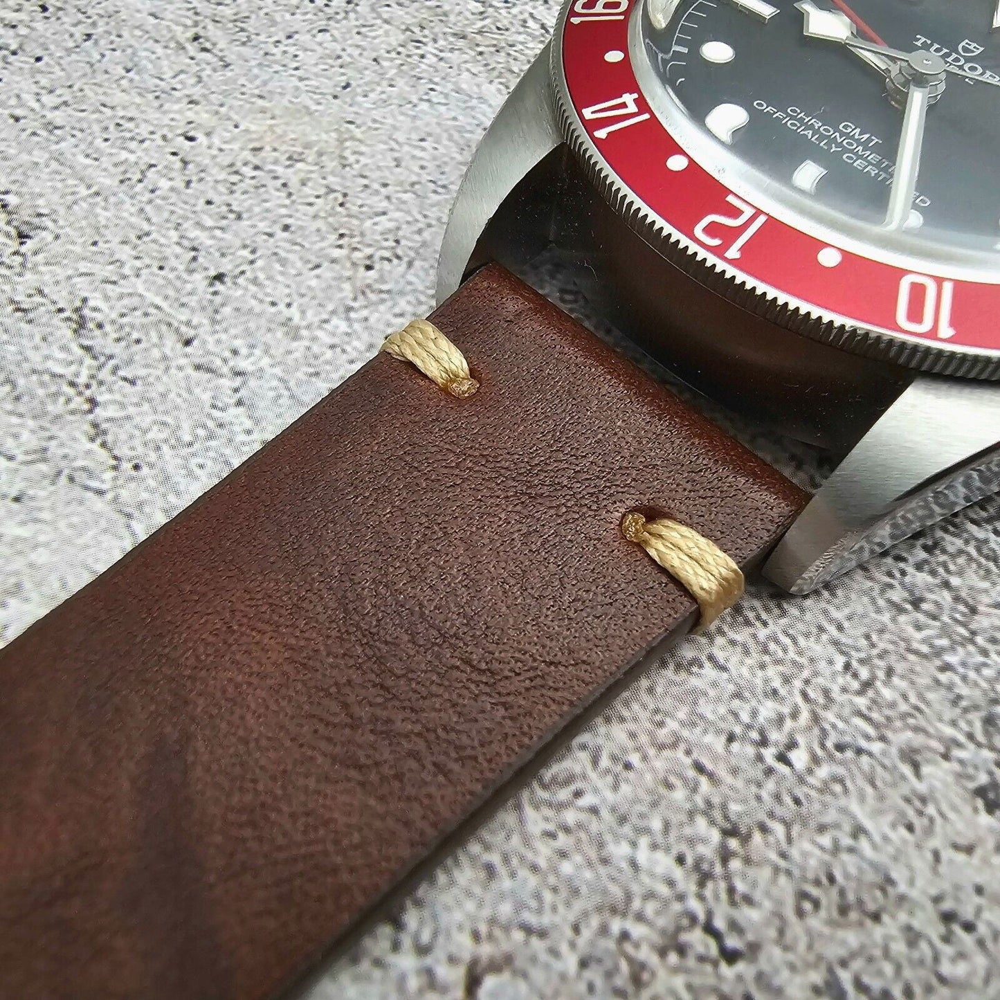 Simple Handmade Italian Leather Watch Strap Dark Brown 20mm 22mm - Wrist Envy