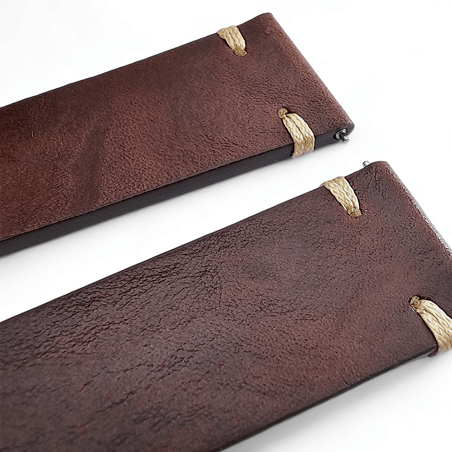 Simple Handmade Italian Leather Watch Strap Dark Brown 20mm 22mm - Wrist Envy