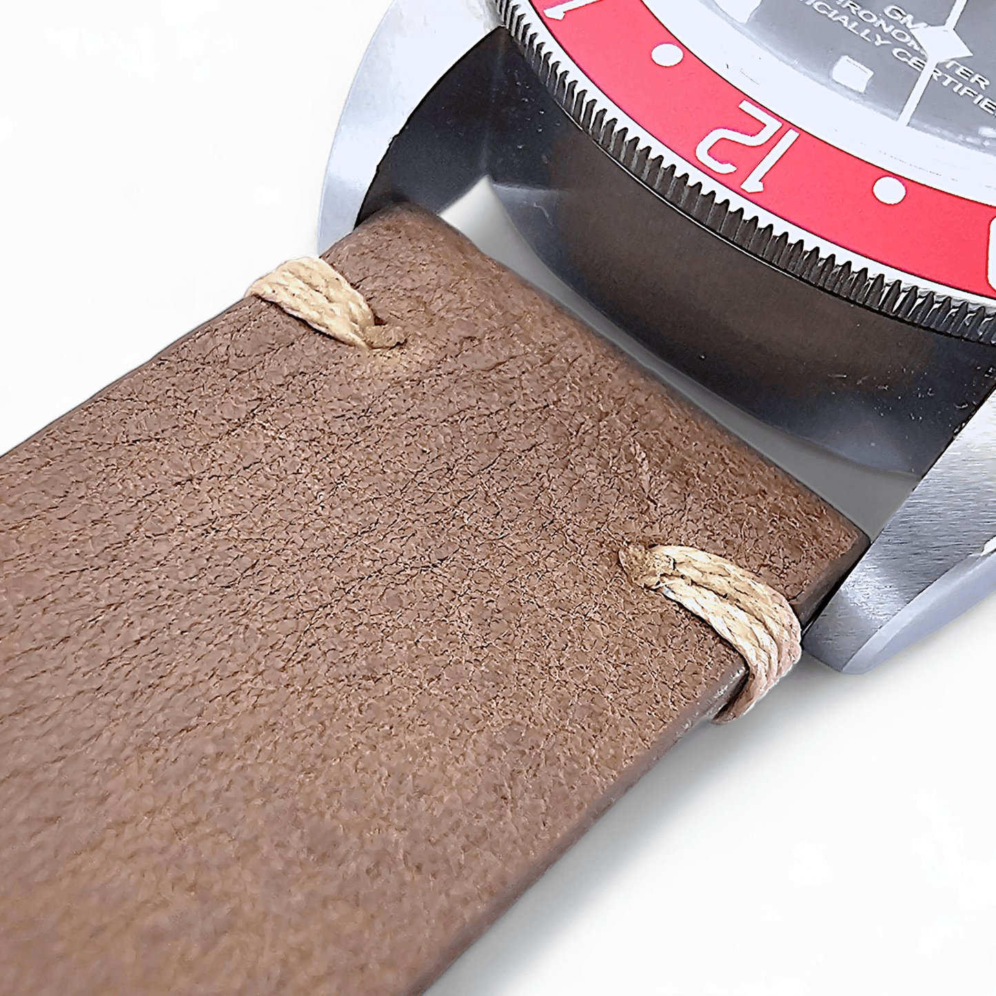 Simple Handmade Italian Leather Watch Strap Dusty Brown 20mm 22mm - Wrist Envy