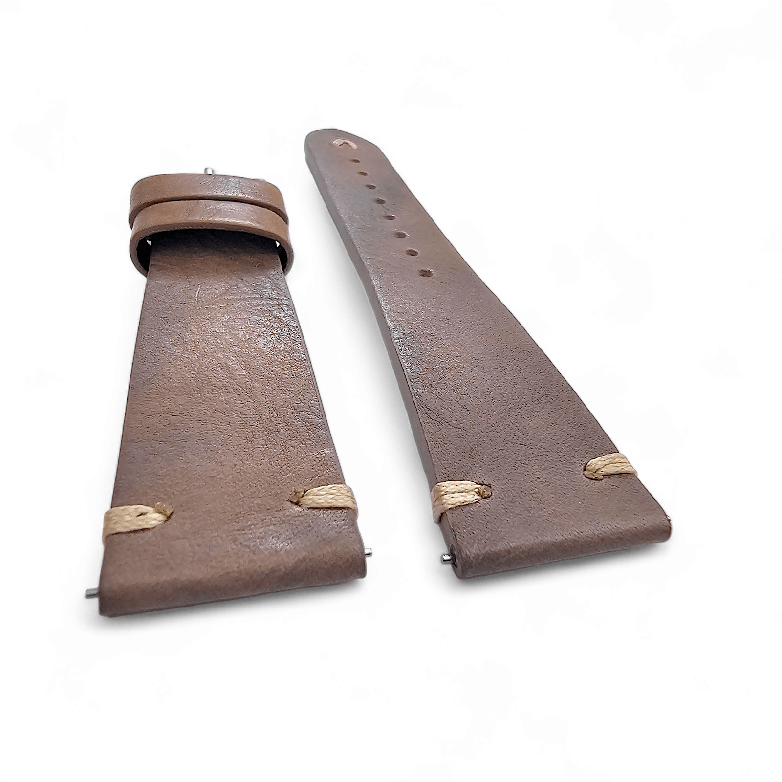 Simple Handmade Italian Leather Watch Strap Dusty Brown 20mm 22mm - Wrist Envy
