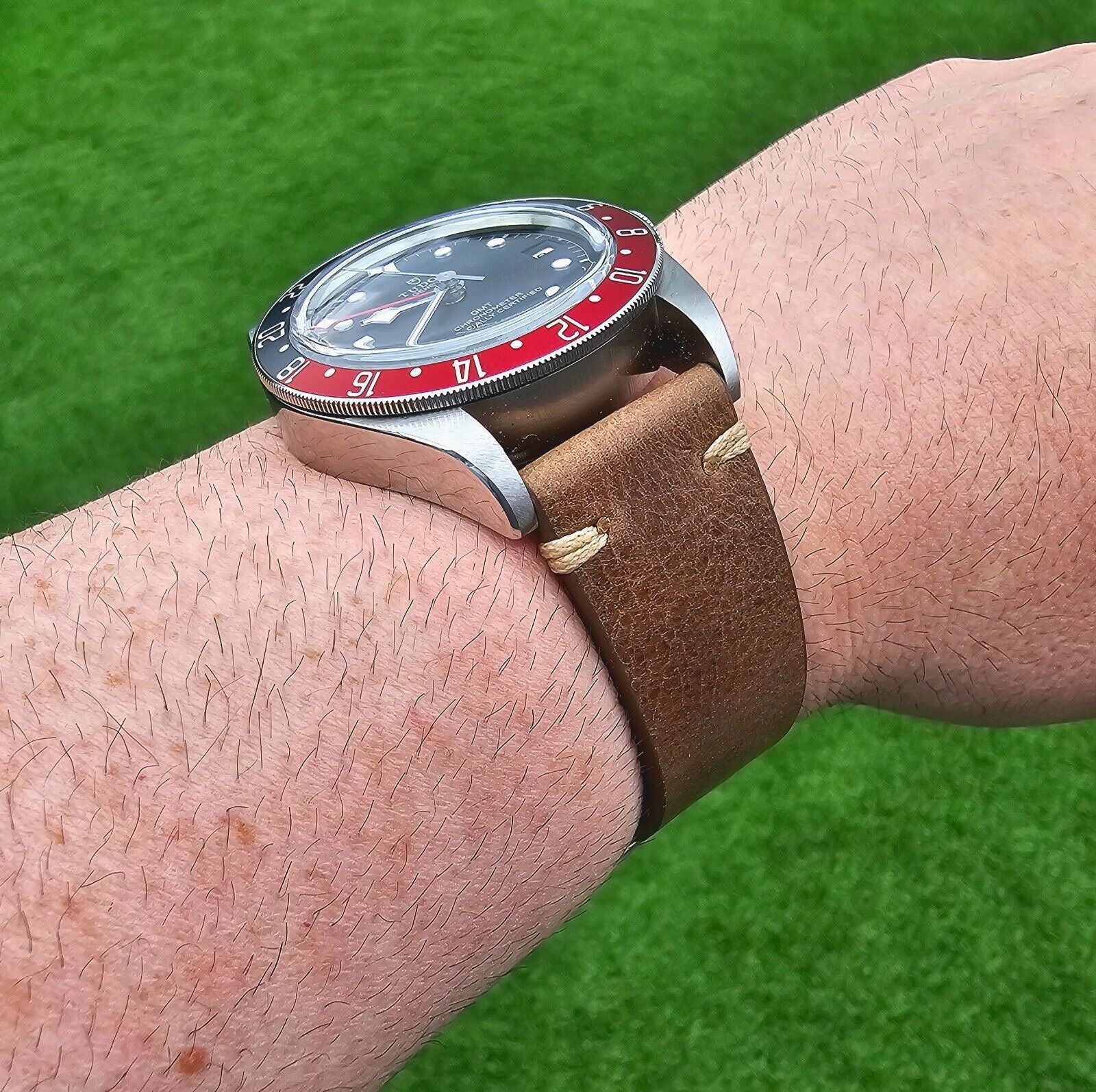 Simple Handmade Italian Leather Watch Strap Dusty Brown 20mm 22mm - Wrist Envy