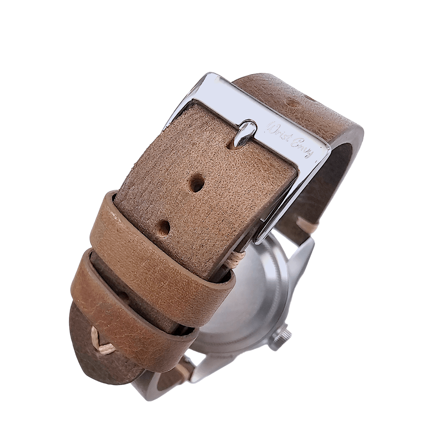 Simple Handmade Italian Leather Watch Strap Dusty Brown 20mm 22mm - Wrist Envy